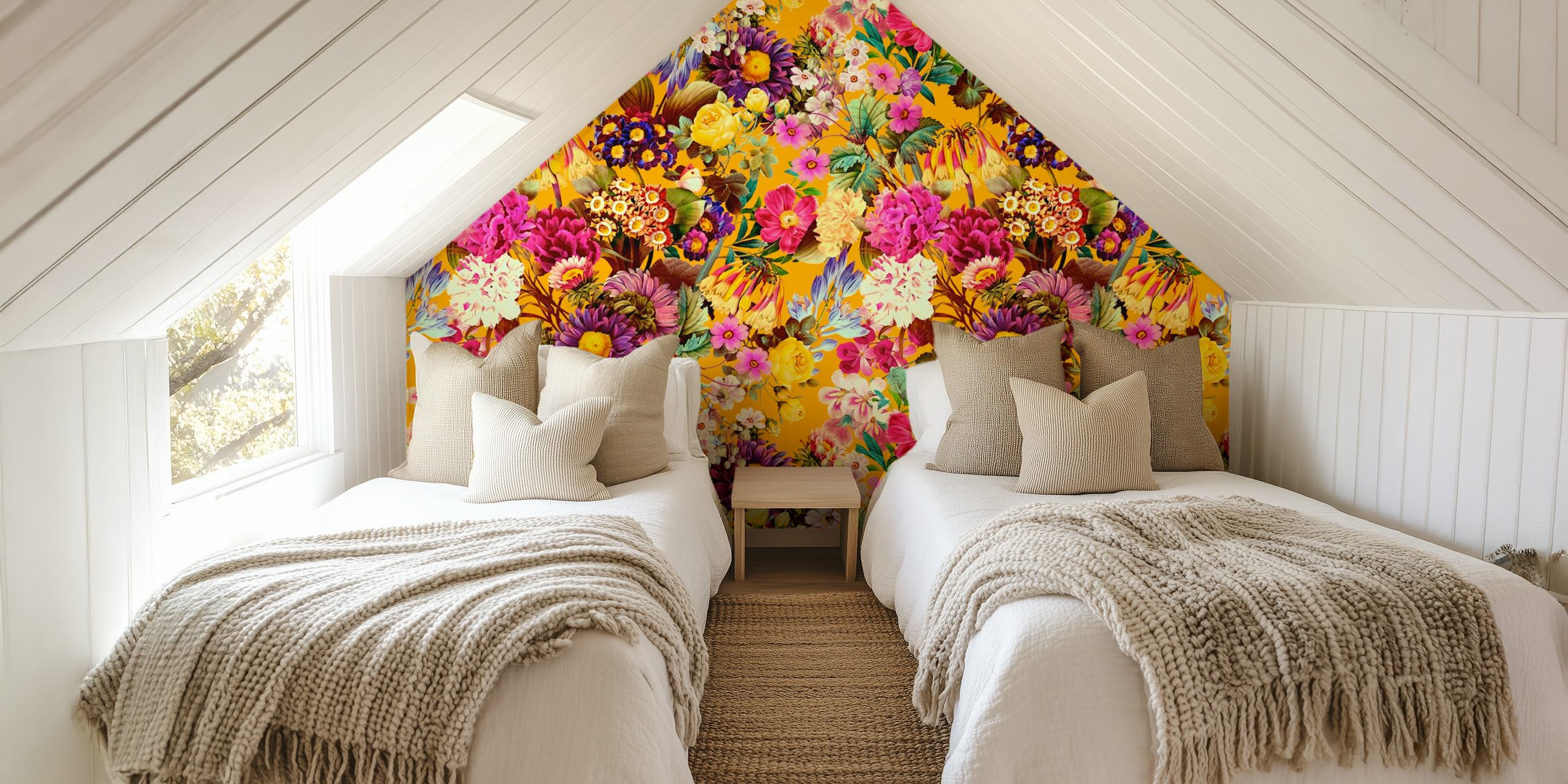 Exotic Bloom Haven vibrant floral wallpaper design