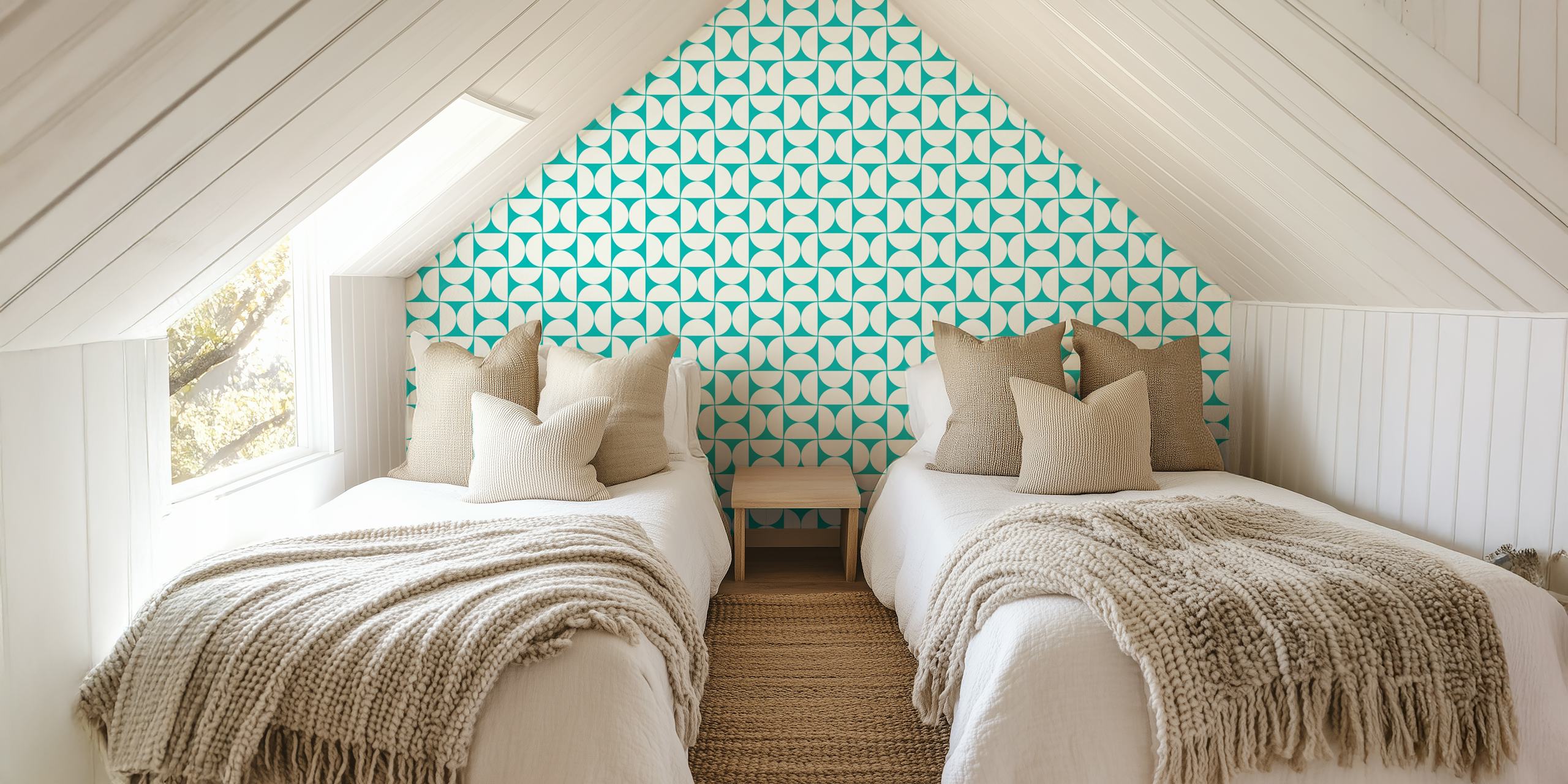 patrón de papel pintado Mid-Century Modern en una habitación