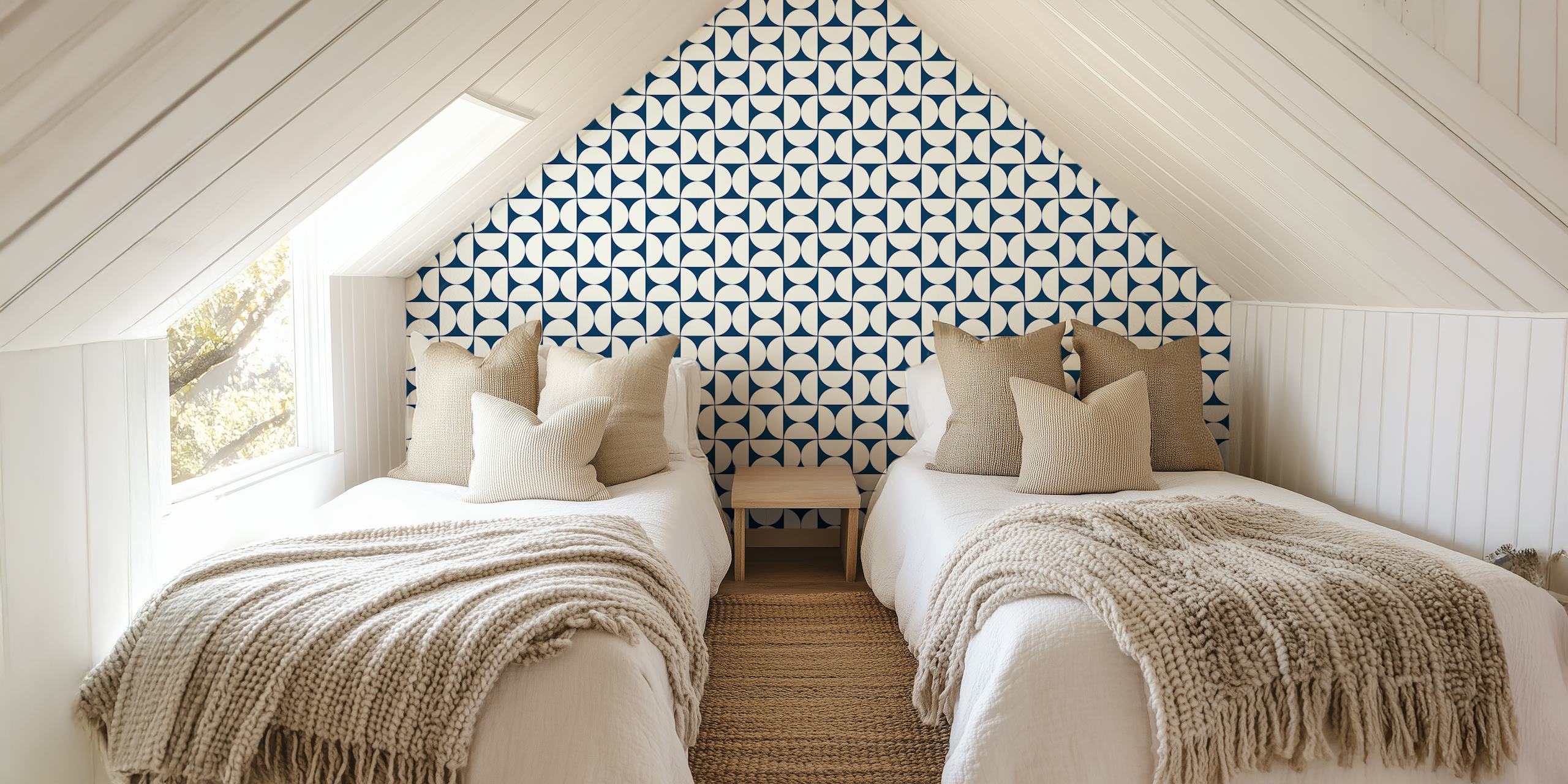 Mid-Century Modern pattern wallpaper in a room