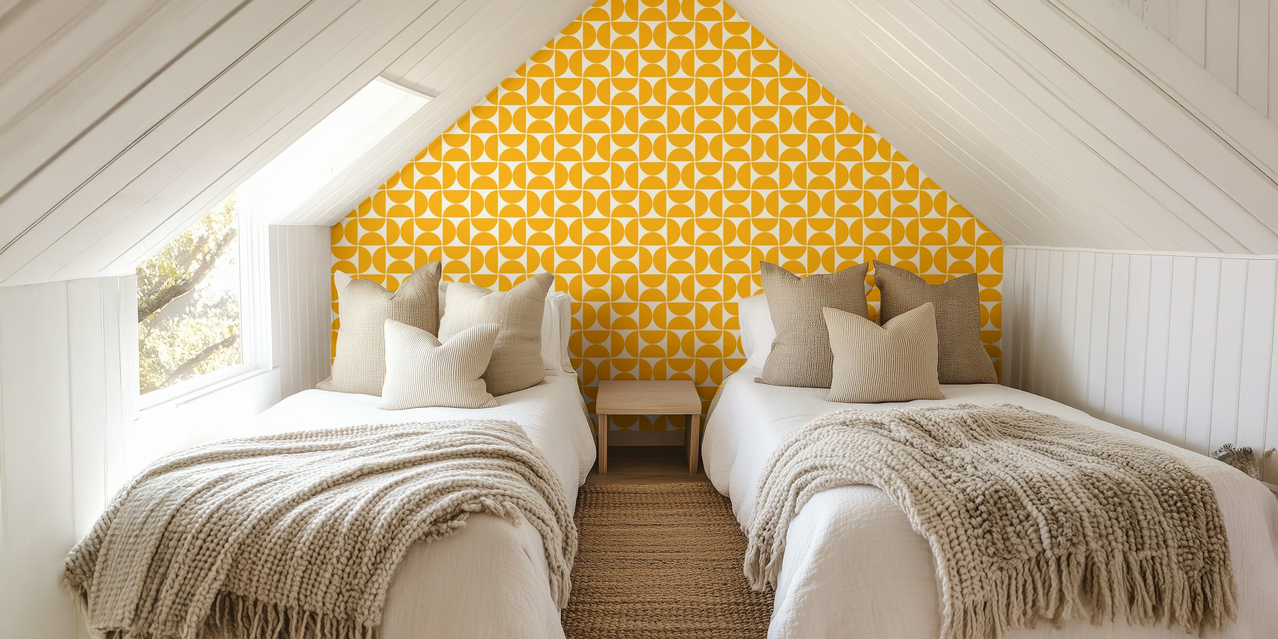 Mid-Century Modern Pattern No26 wallpaper in room