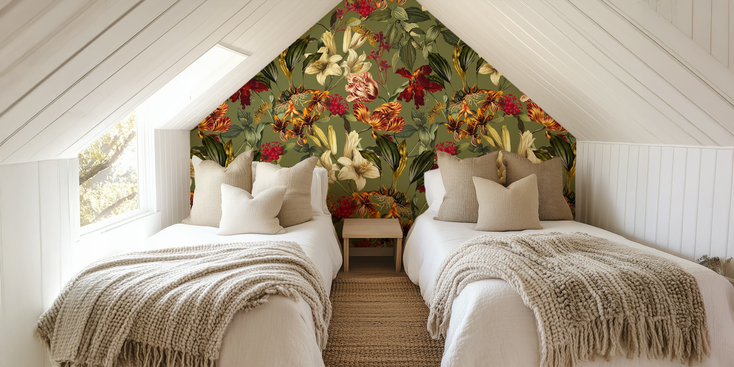 Blomstret design i et rum