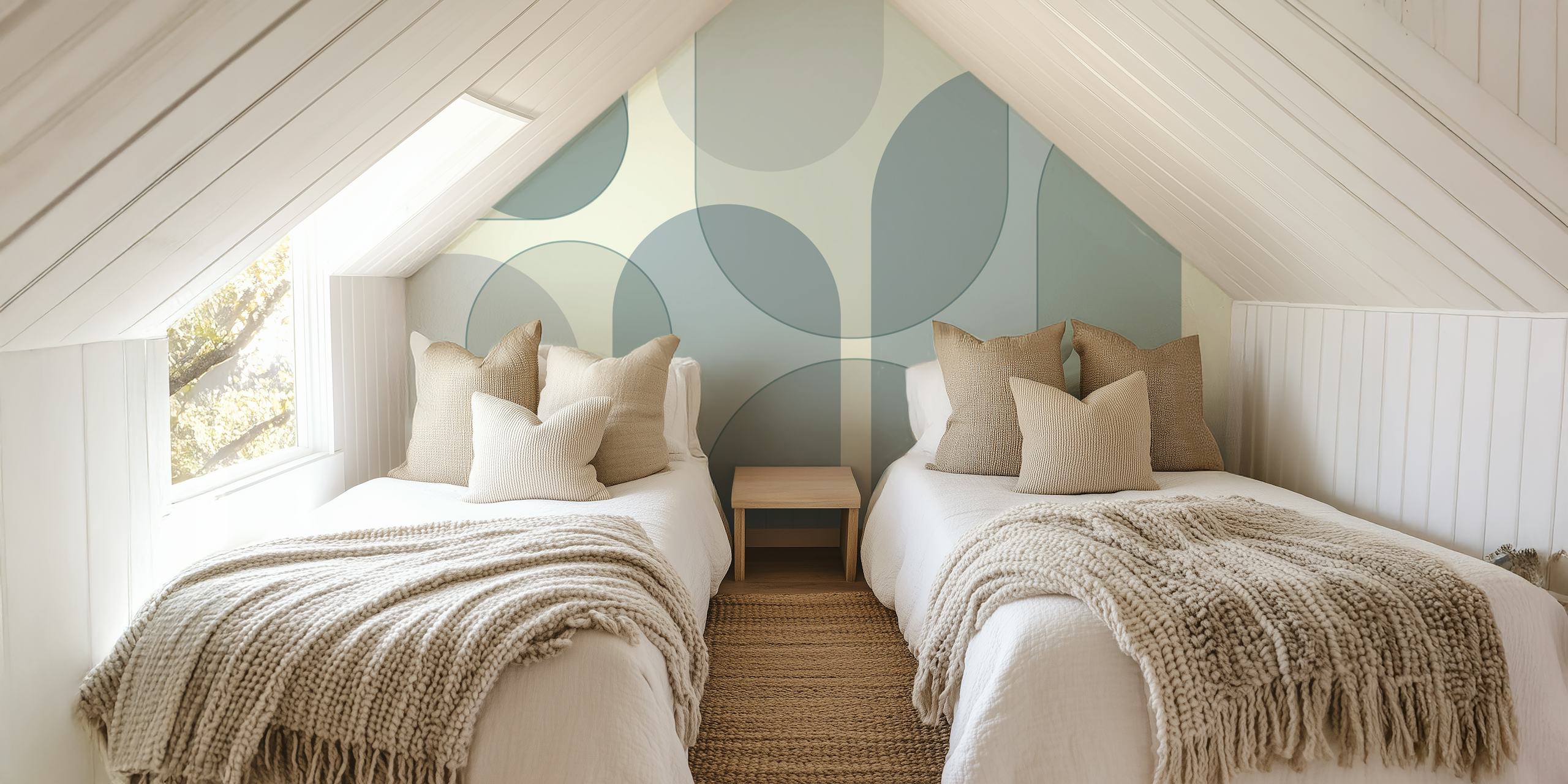 Abstract Mid Century Arches ταπετσαρία σε δωμάτιο