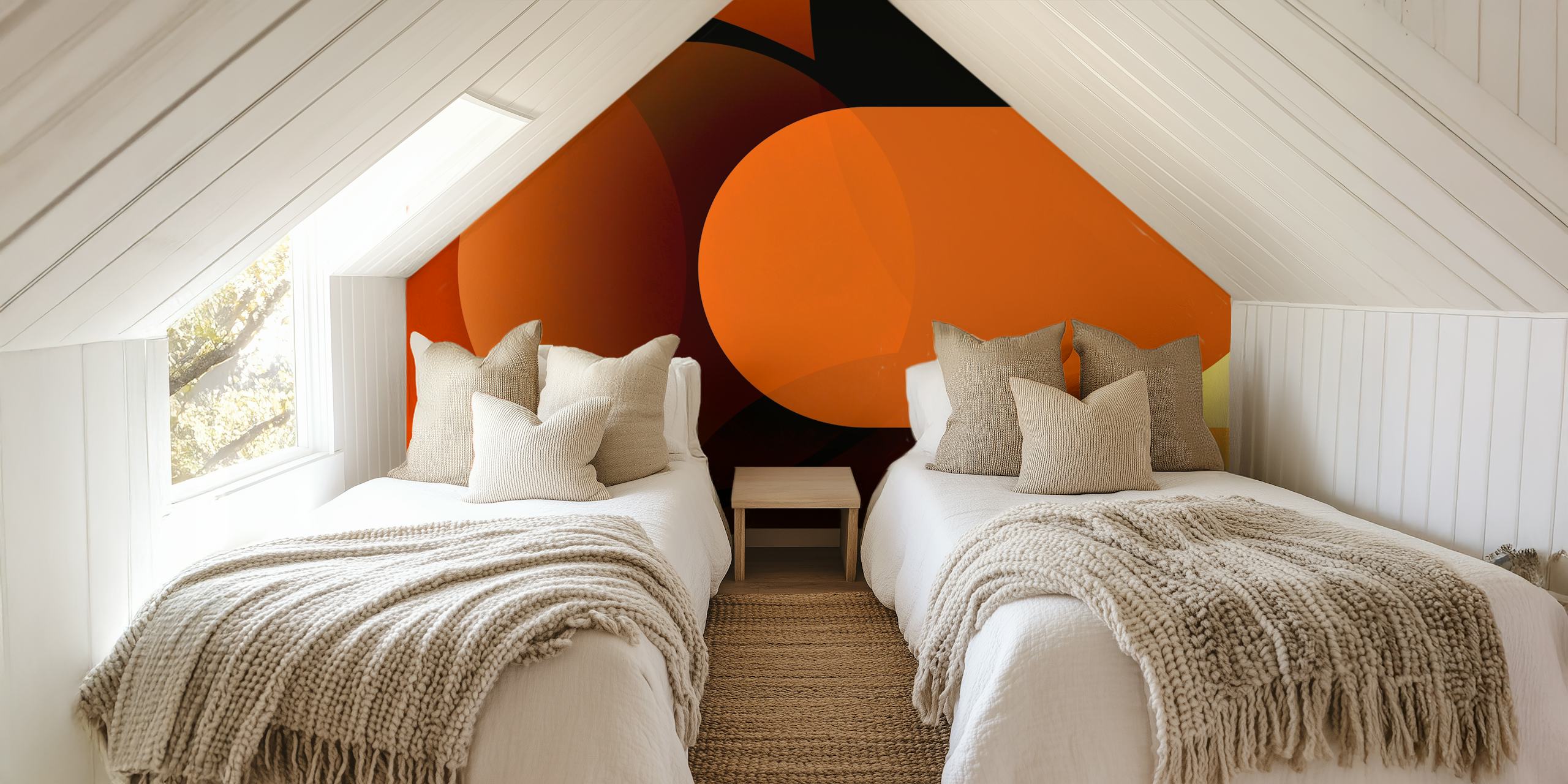 Moody Mid Century Modern Organic tapet i et rum