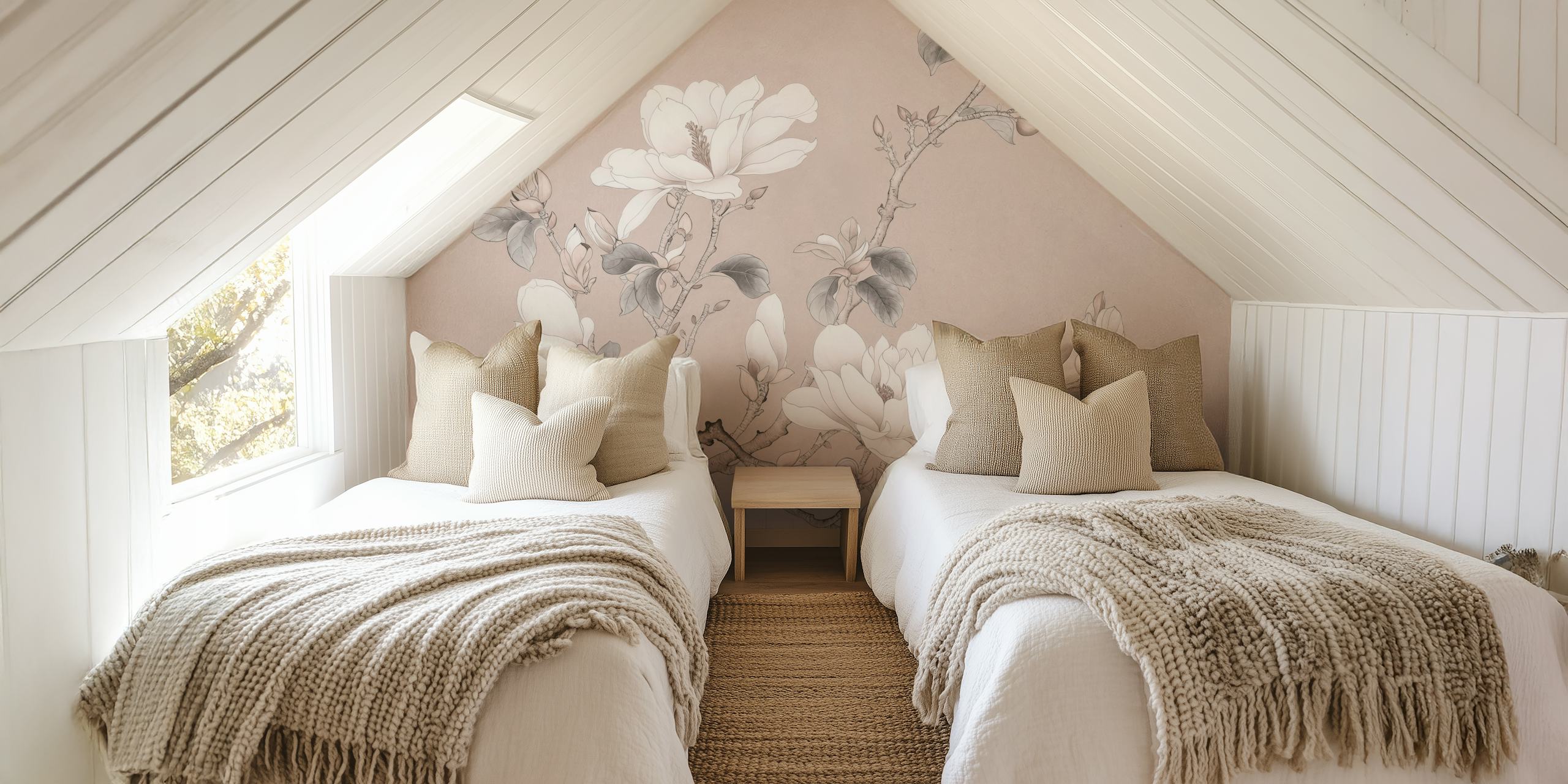 Diseño de papel pintado Vintage Chinoiserie Magnolia