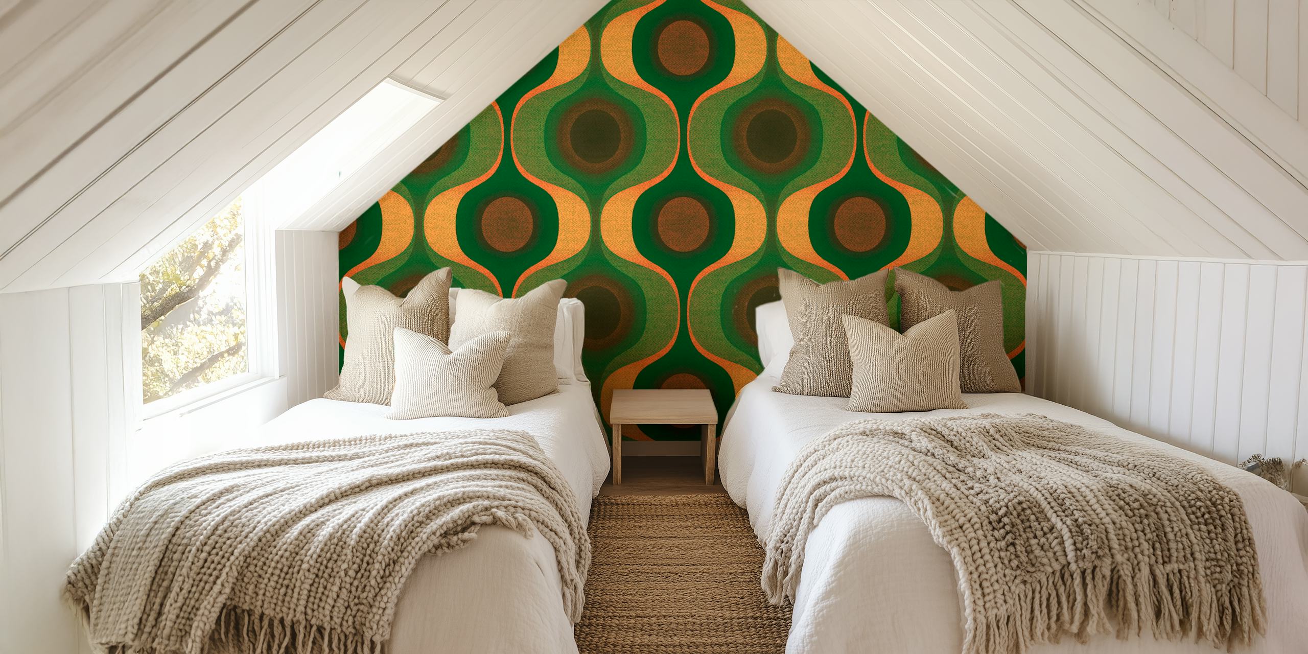 Earthy 70s Luxe wallpaper in a room