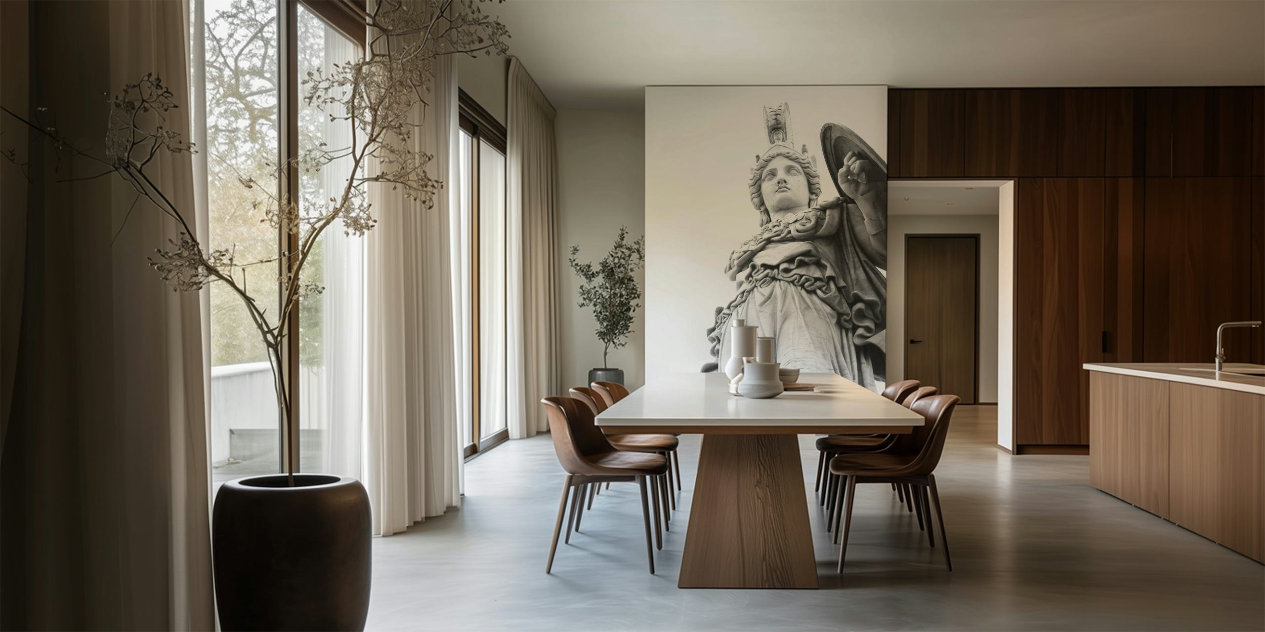 Athena Goddess of Wisdom wallpaper in a room