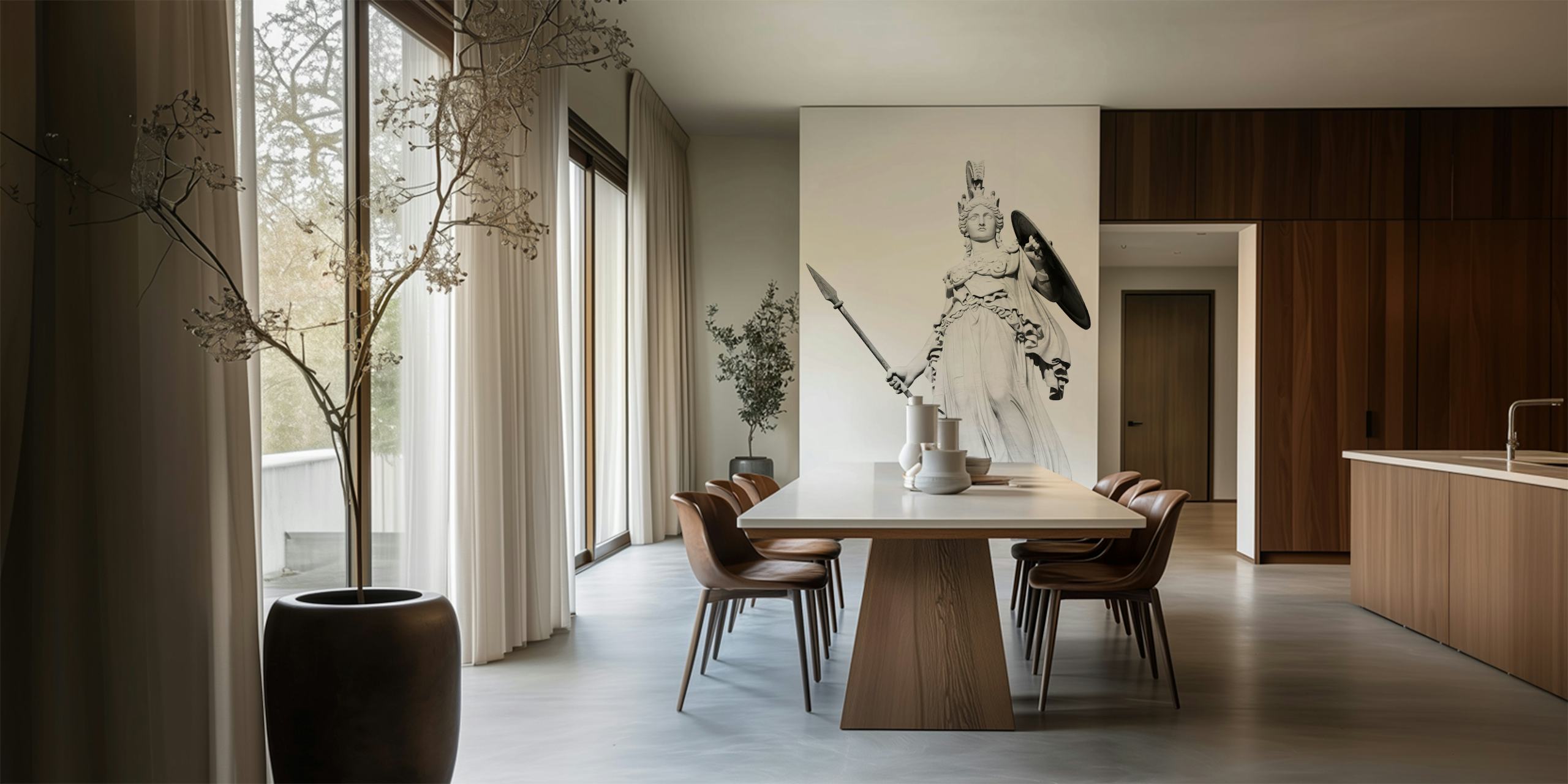Athena Goddess of Wisdom Tapete in einem Raum