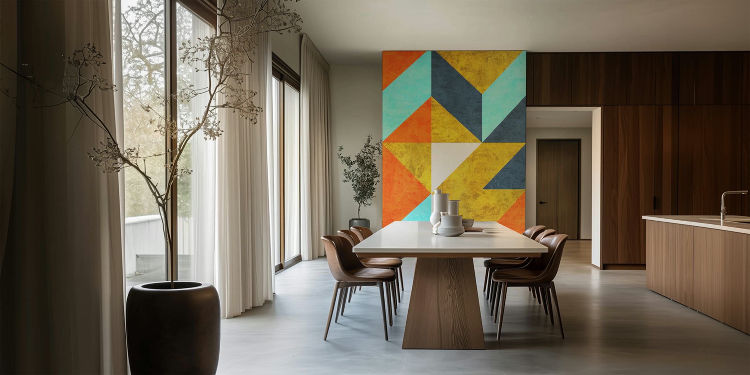 Geometric with Triangles 8 wallpaper in a room