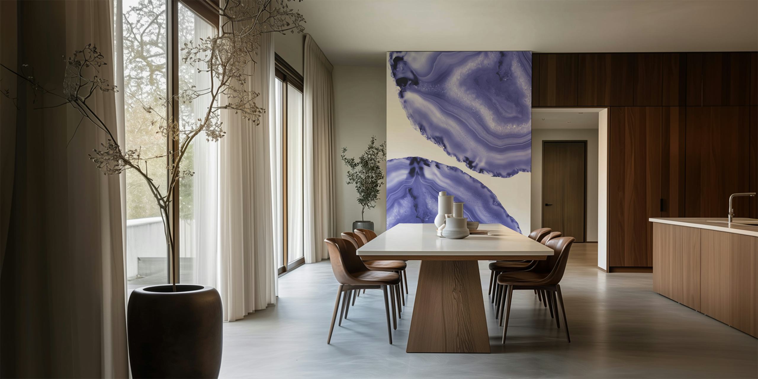Veggmaleri med periwinkle agatmønster