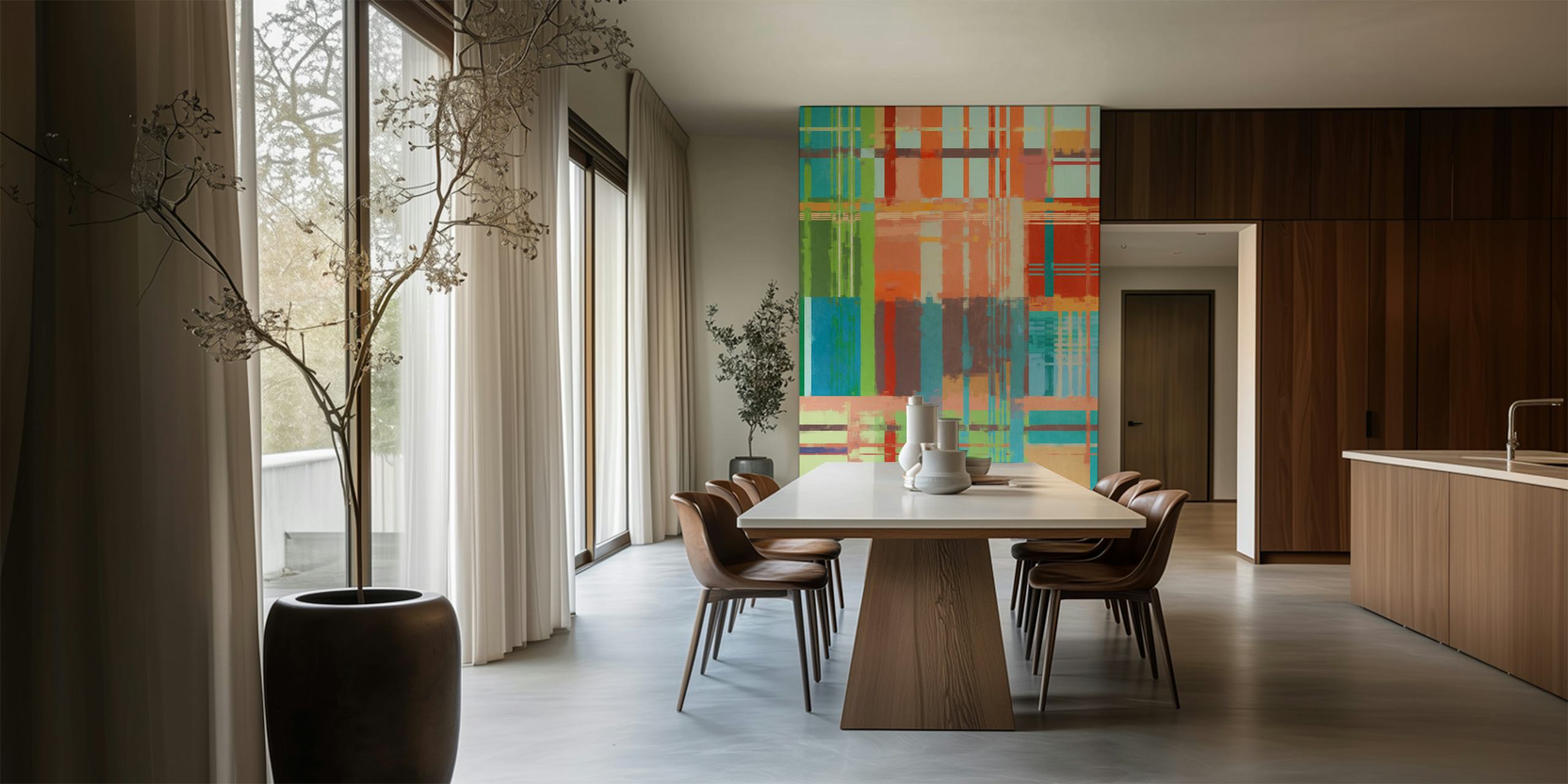 Interlaced kolorowa tapeta w pokoju