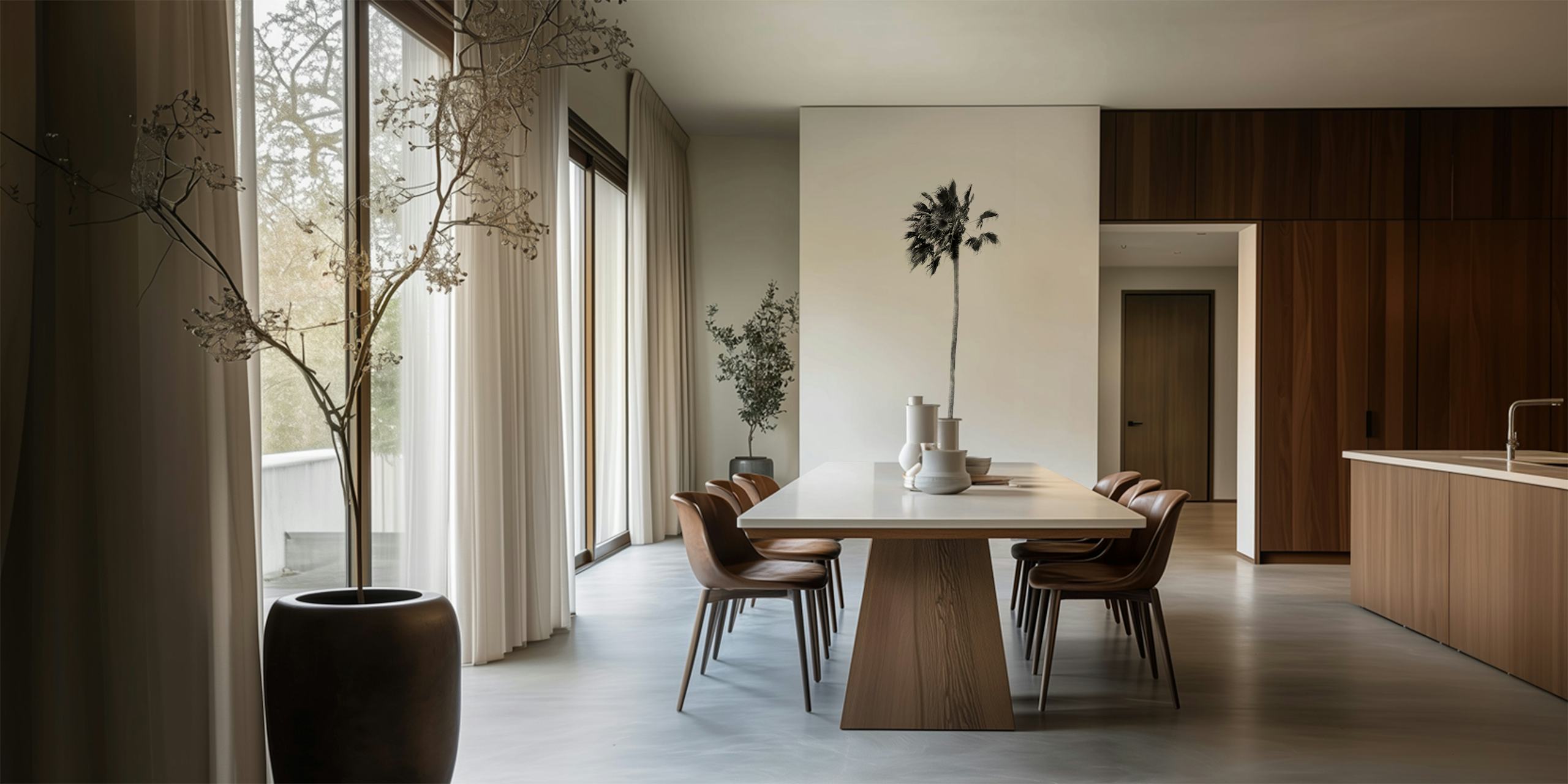 Black and white palm tree silhouette wallpaper