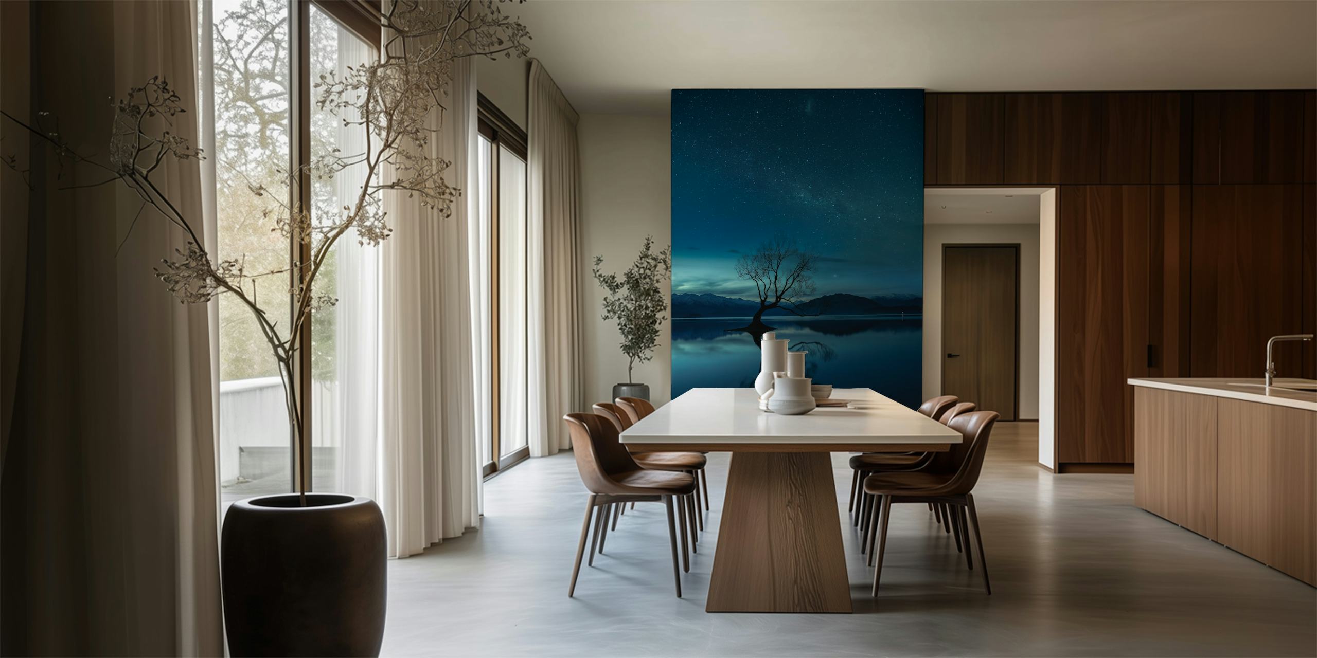 Wanaka tree wallpaper in a room