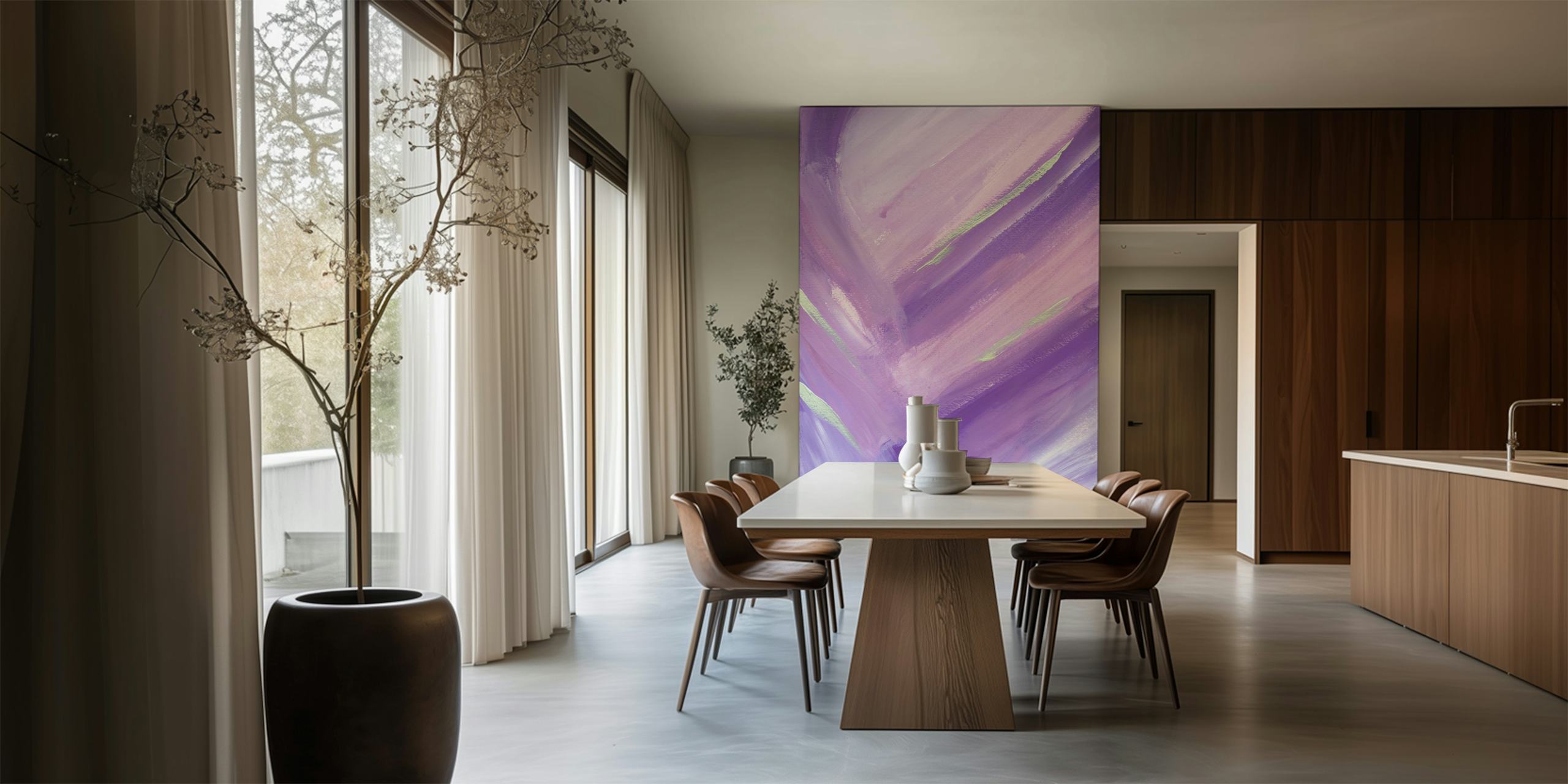 Vintage Celestial Abstract 3 wallpaper in a room