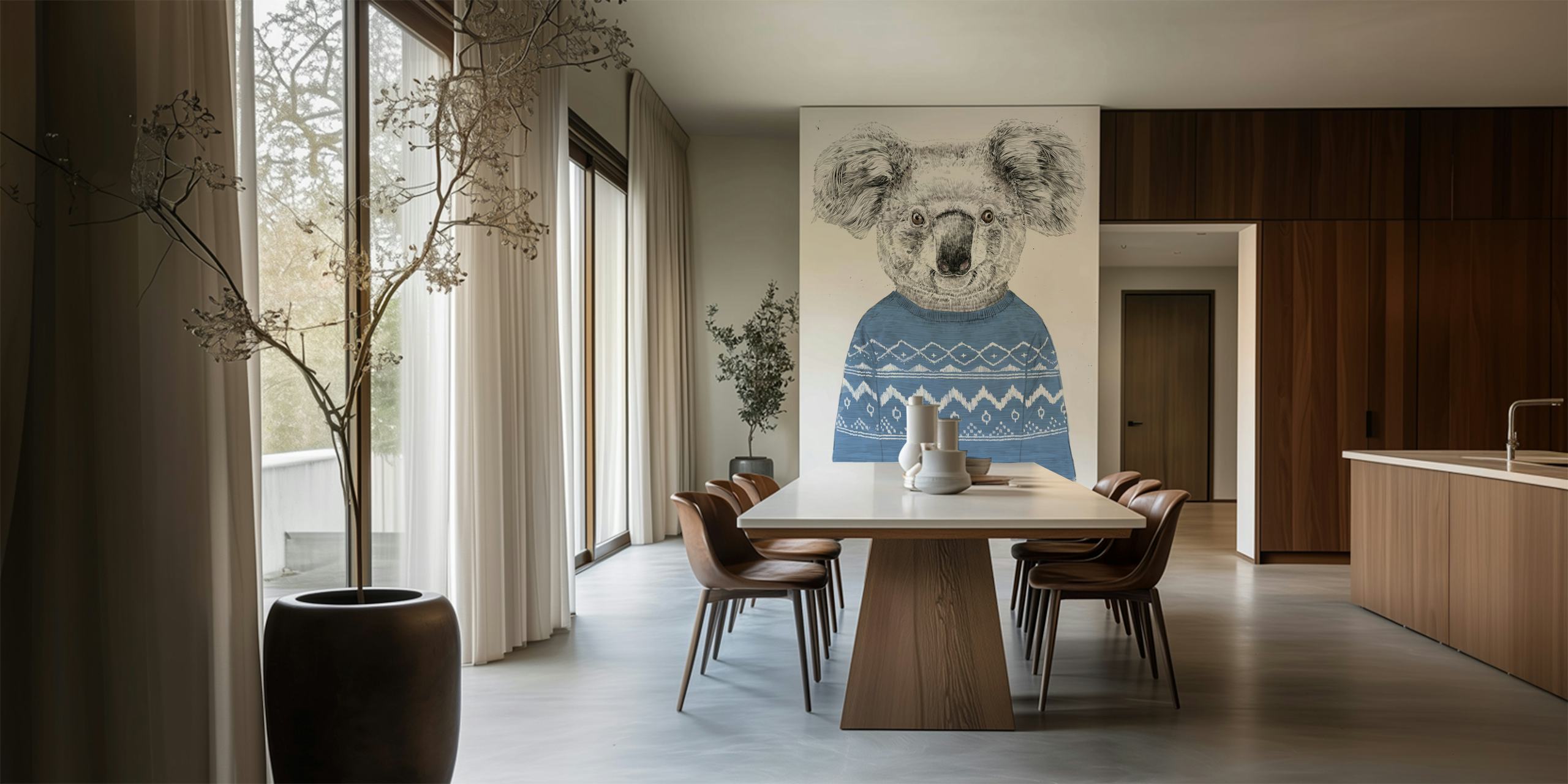 Winter koala wallpaper design