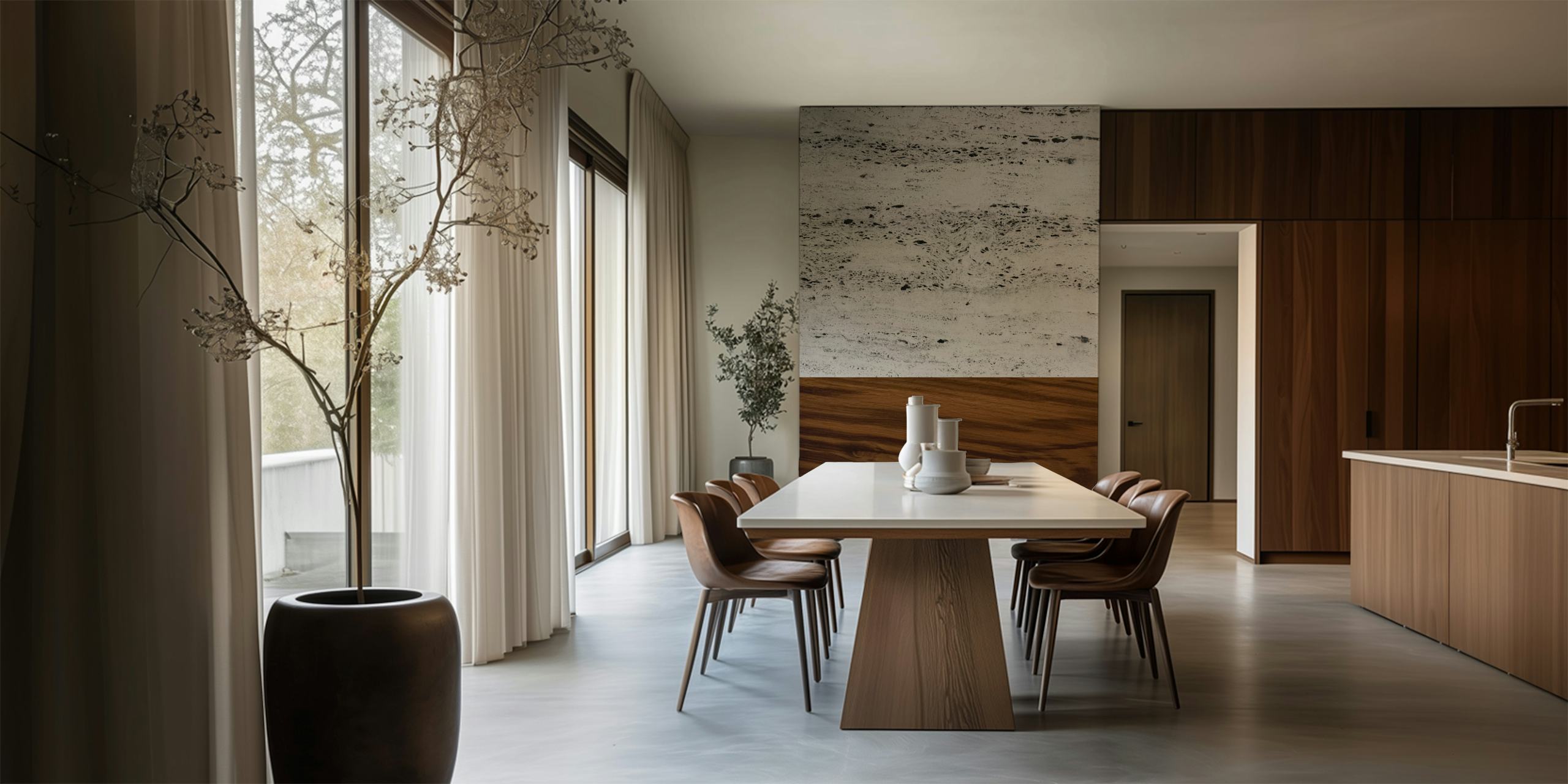 Tapeta Wood and Concrete 2 zobrazená v místnosti