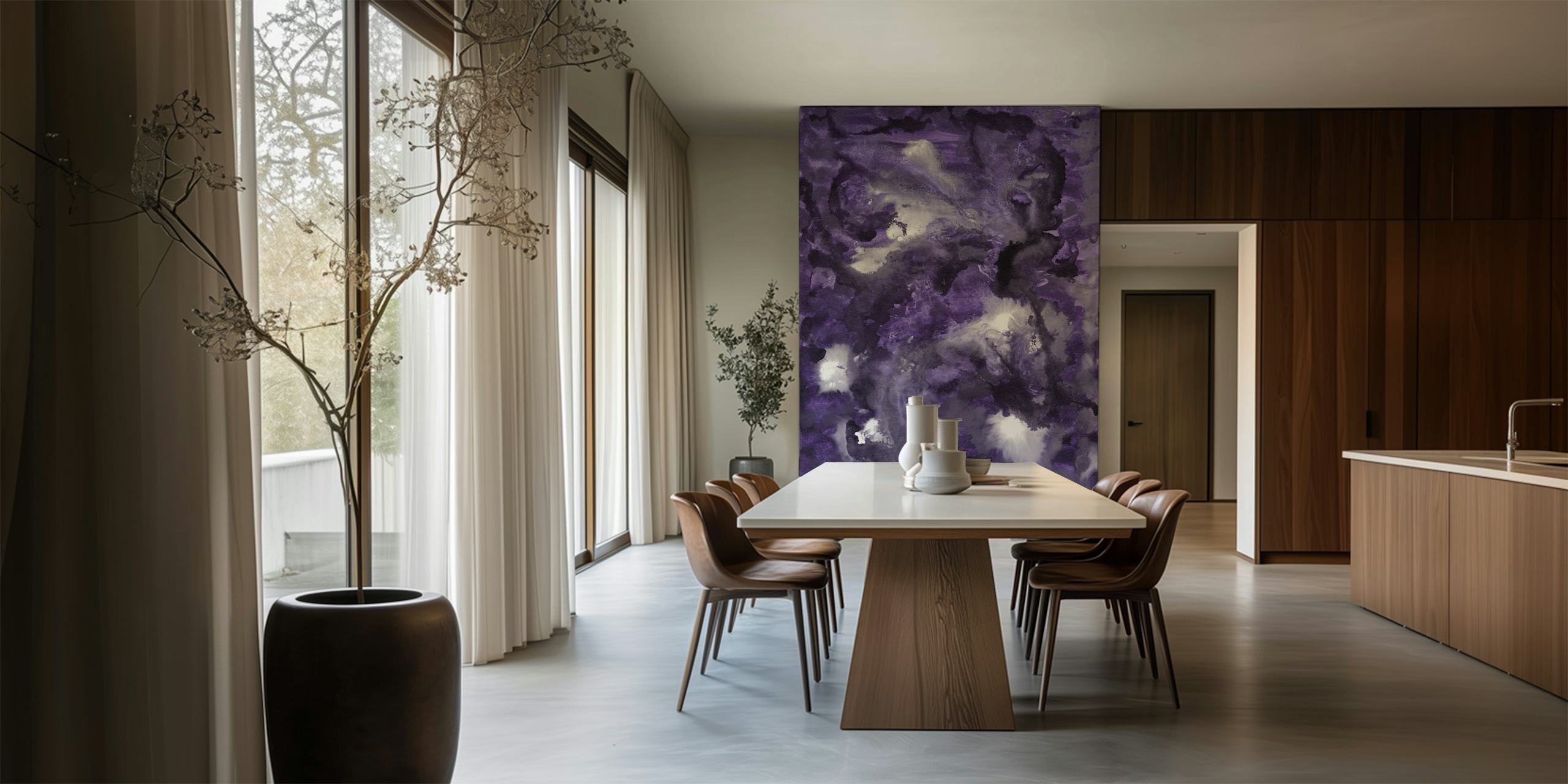 Purple and white abstract swirl watercolor wallpaper