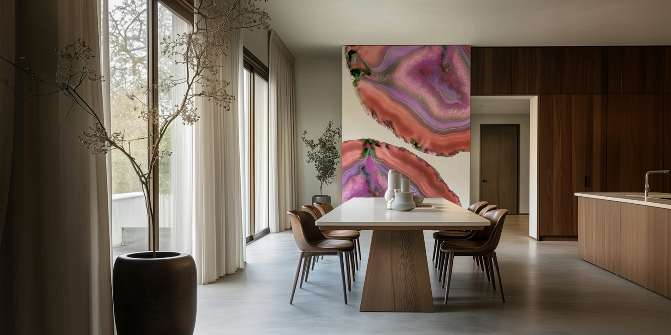 Agate Boho Chic 7 wallpaper displayed in a room