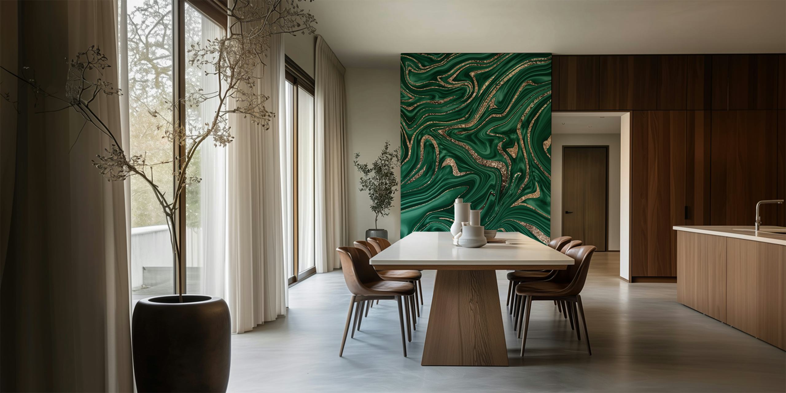 Emerald Black Glitter Marble τοίχου εφέ