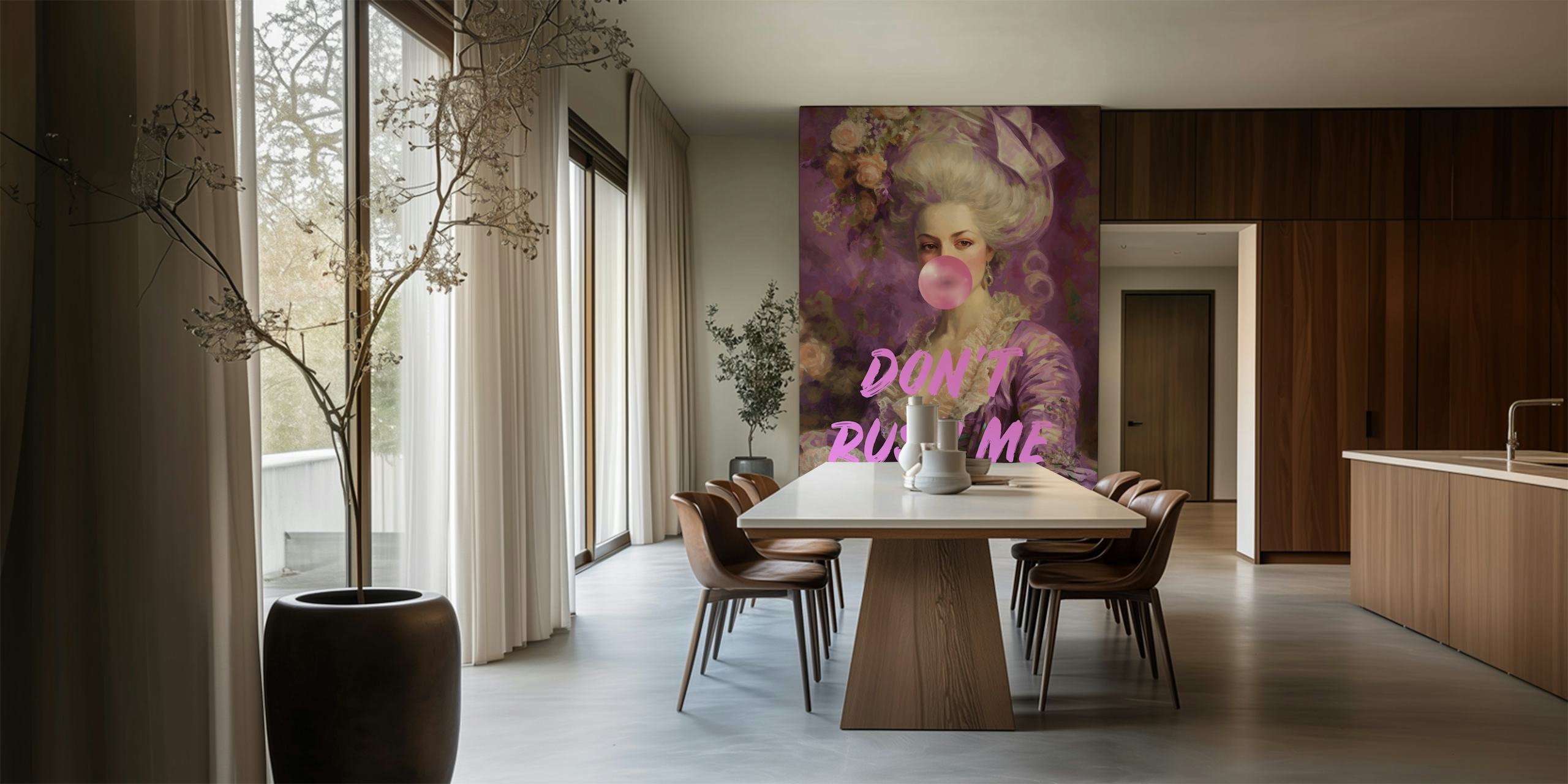 Ταπετσαρία Regal Marie Antoinette Bubblegum Essence σε ένα δωμάτιο