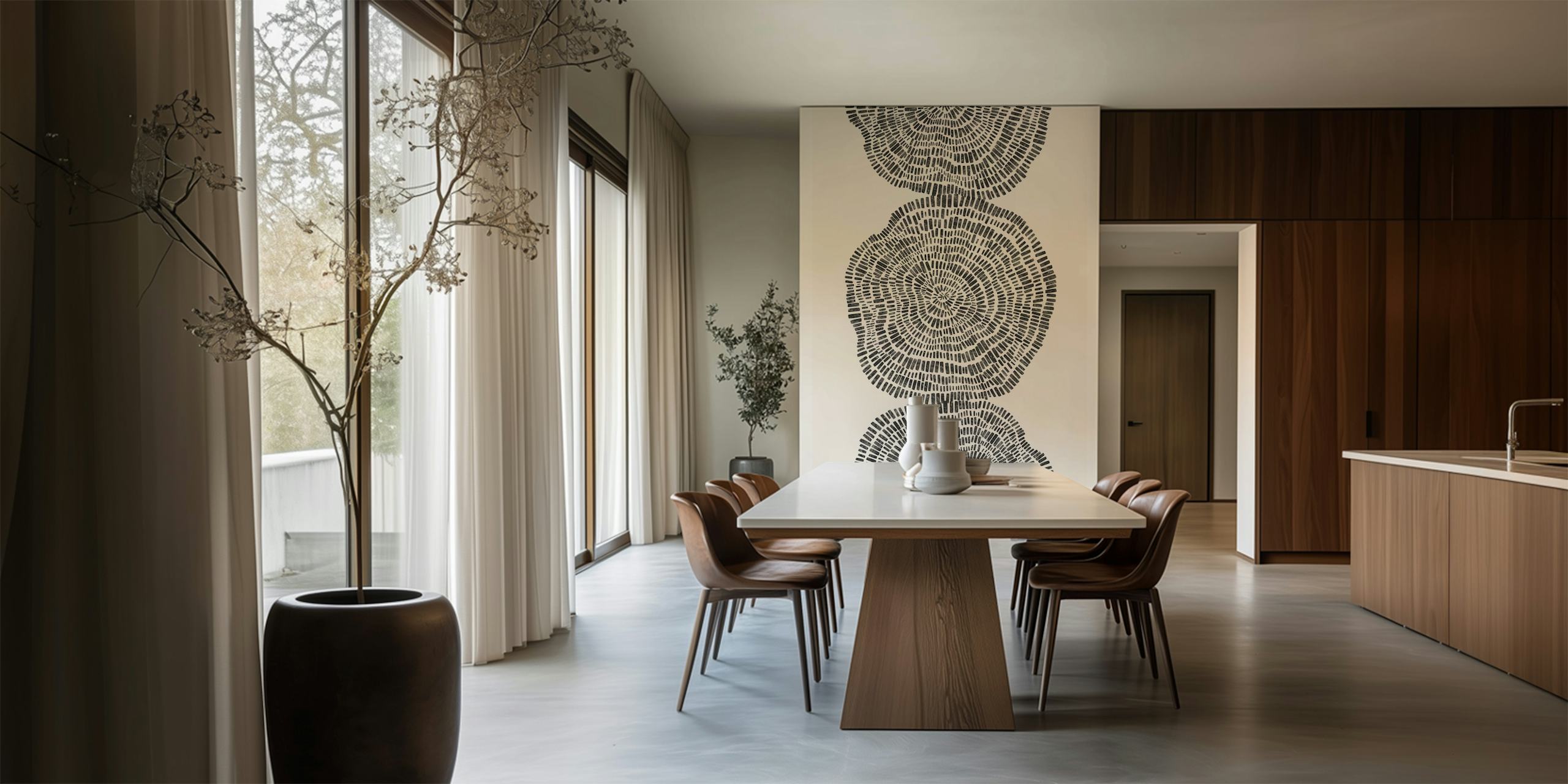 Tribal Circles IV wallpaper in a room