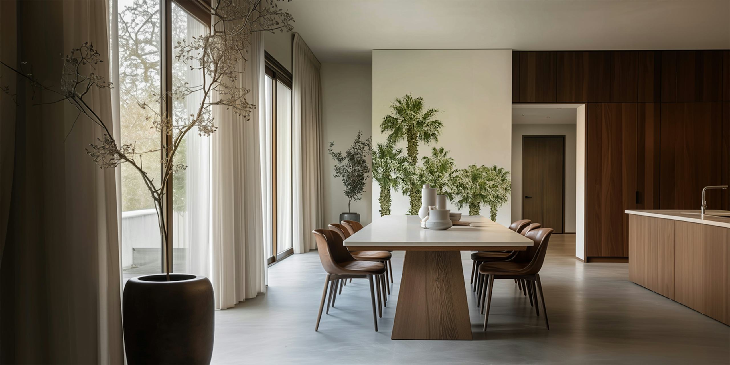 Sunny Palm Oasis wallpaper in a room