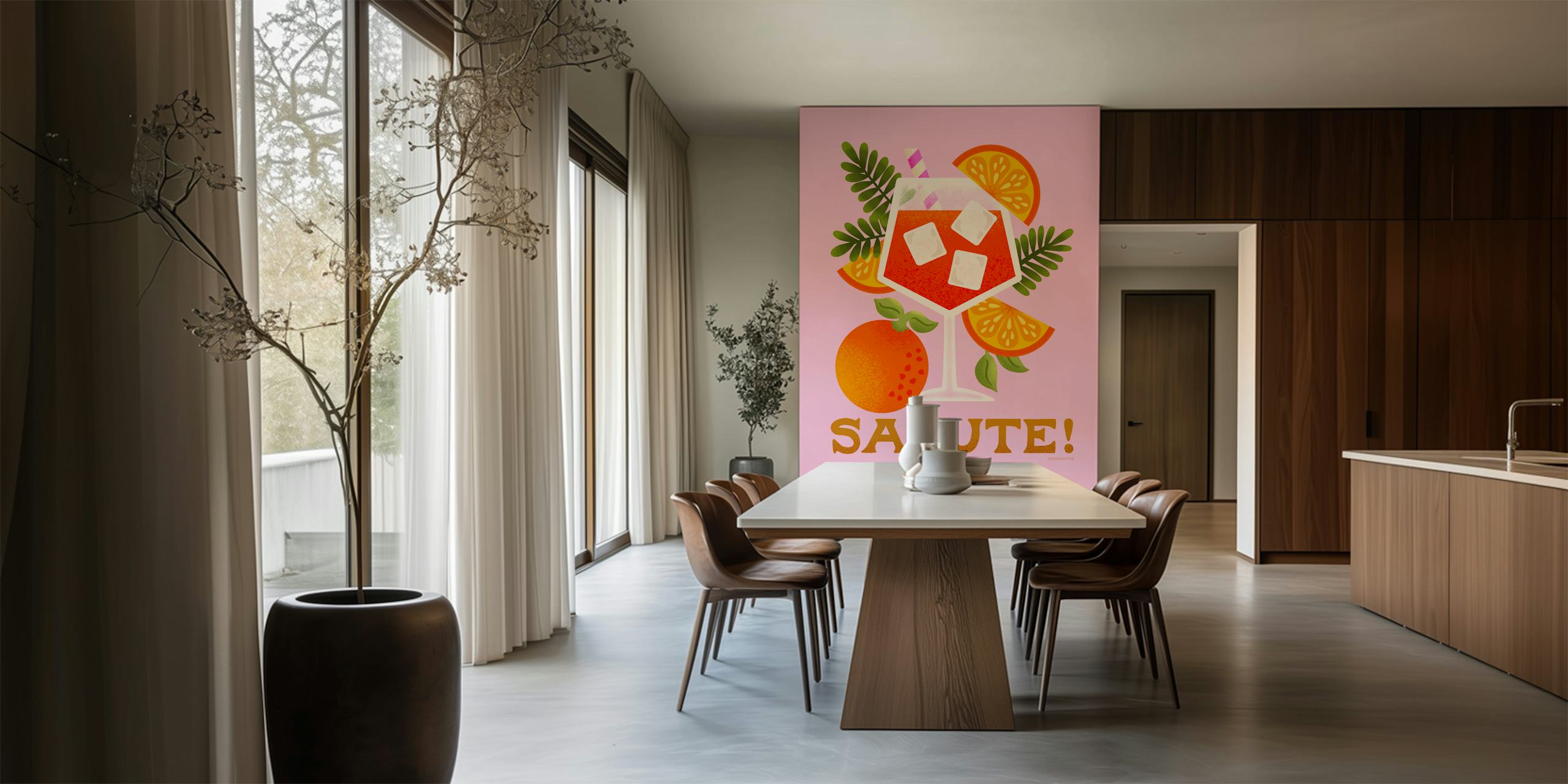 Vibrant Orange Spritz behangontwerp