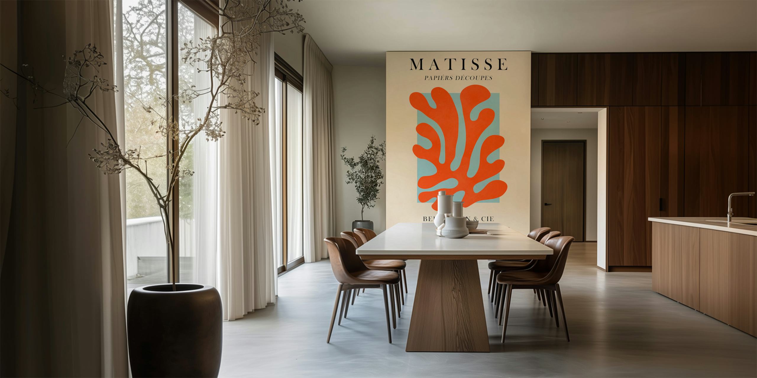 Papel tapiz Matisse art en una habitación