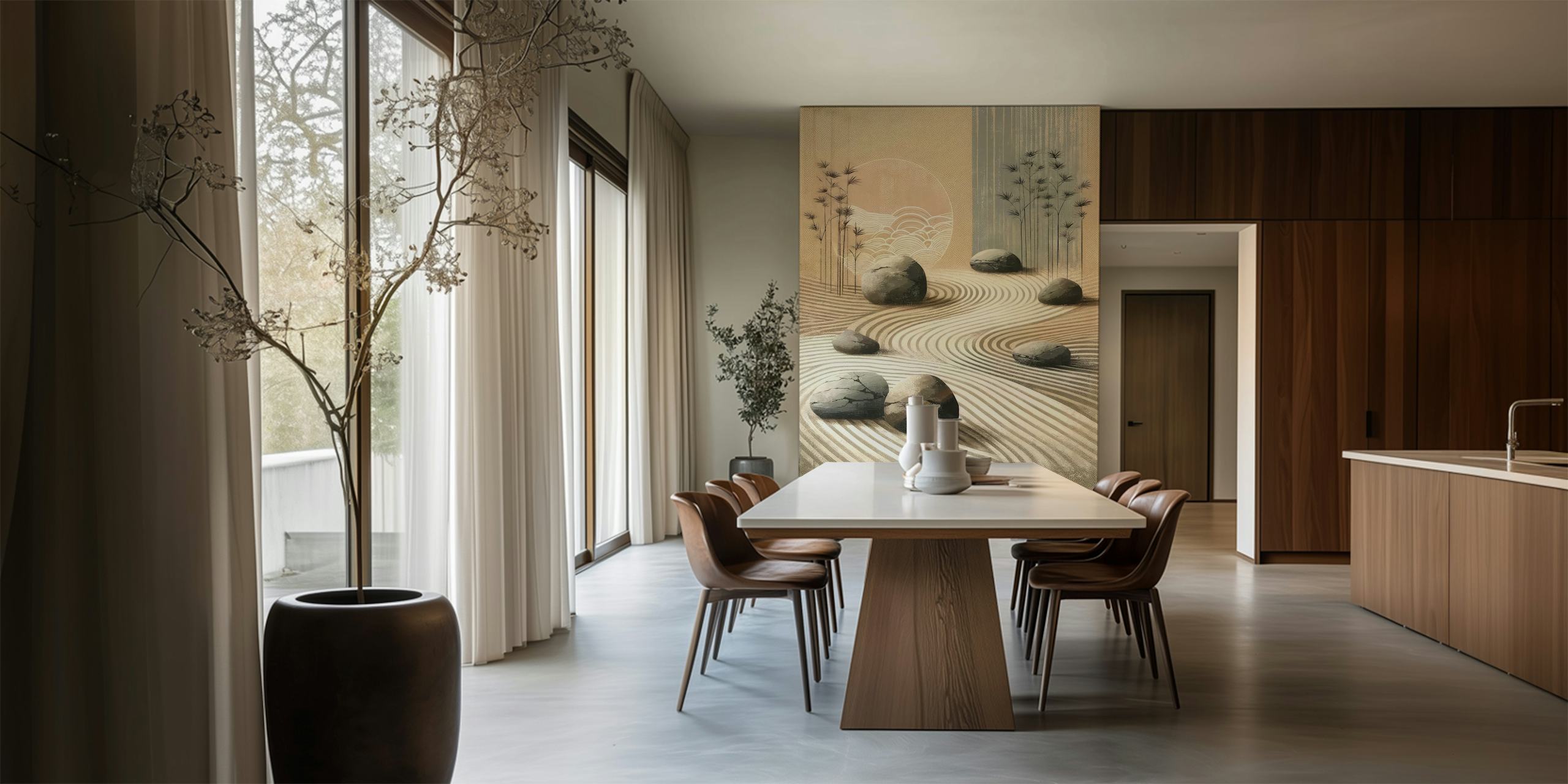 Zen Garden Tranquility behang in een kamer setting