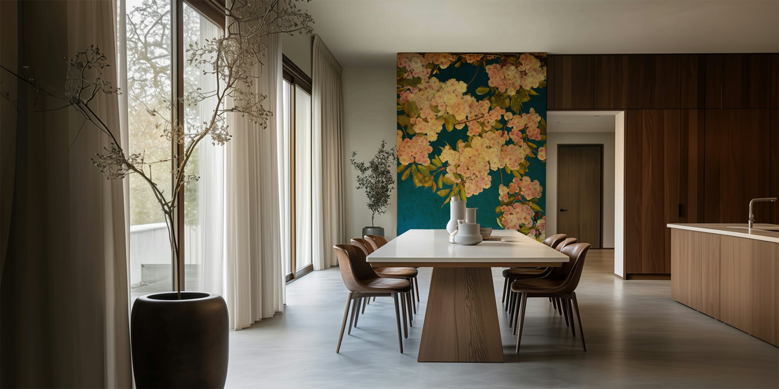 Blossoming Cherry Serenity wallpaper in a room