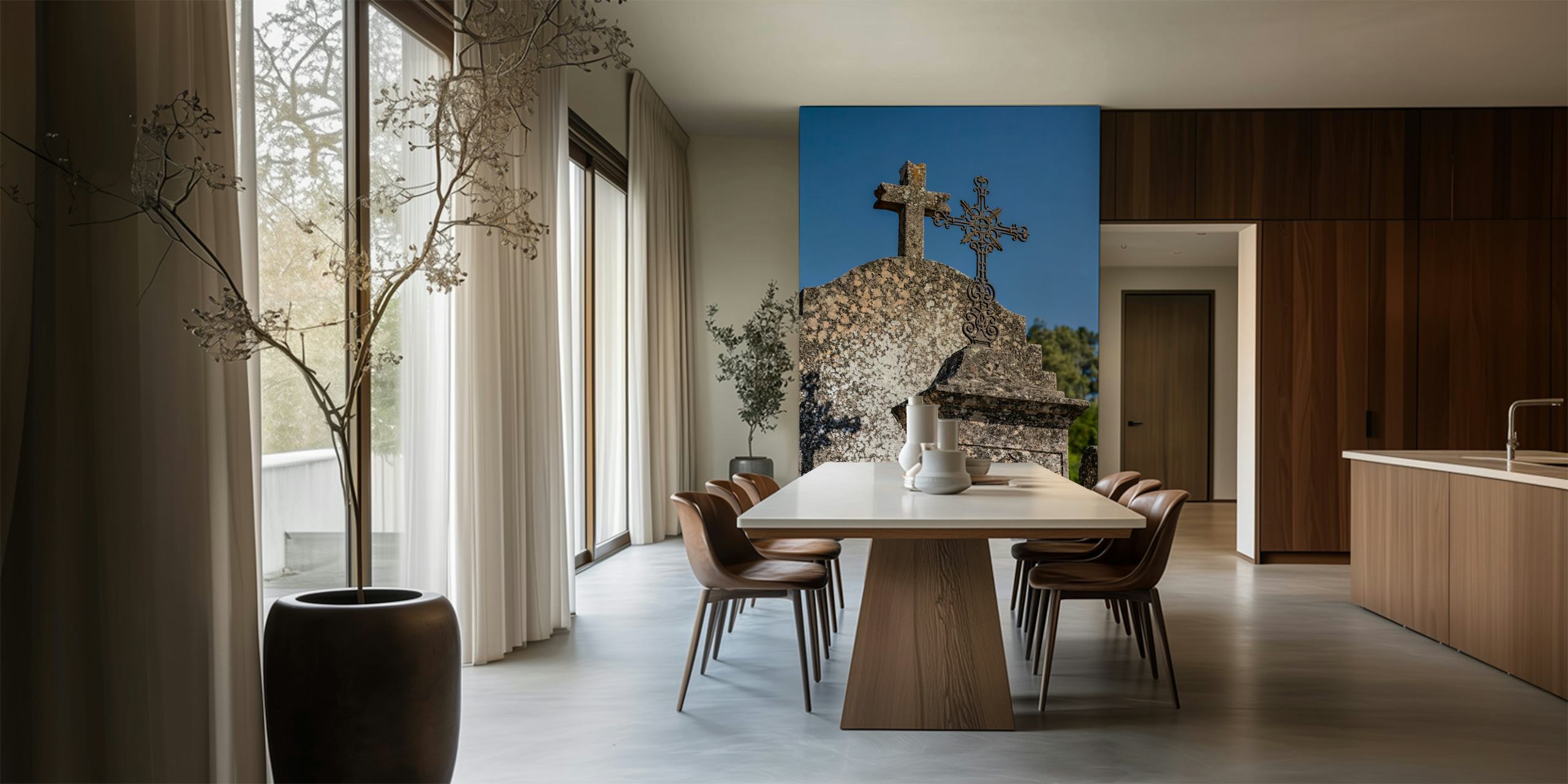 Historic Crypt in Provence wallpaper in a room