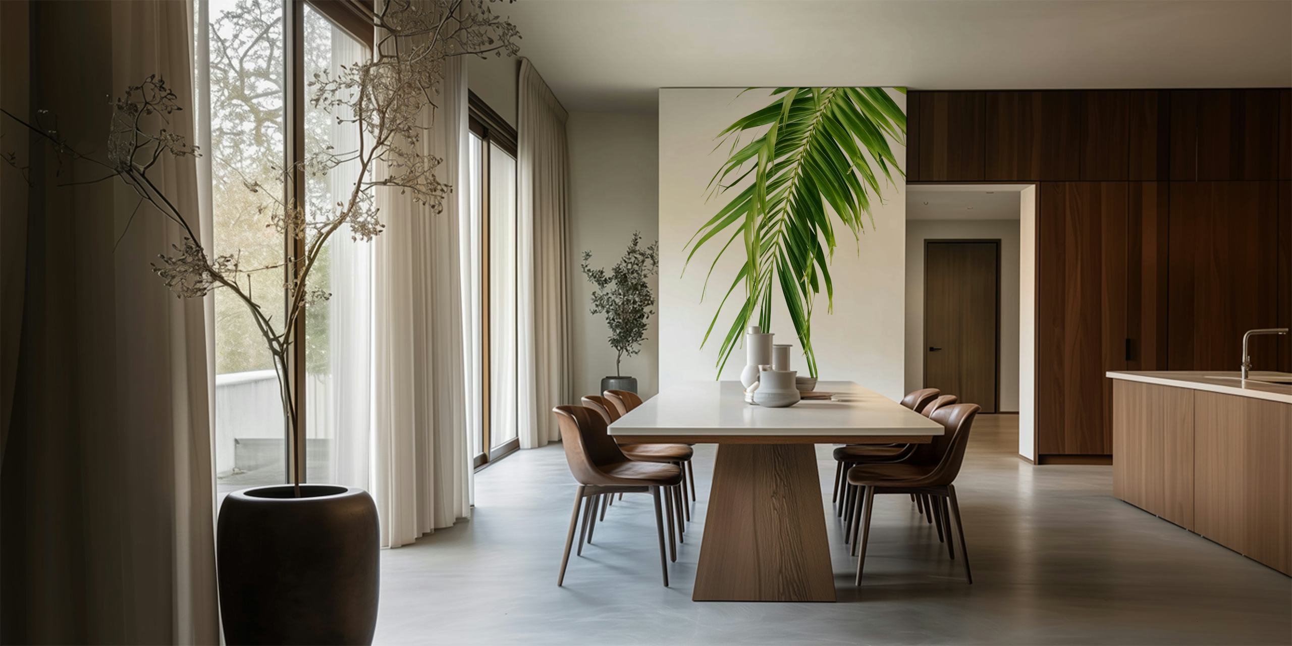 papier peint Palm Leaf Jungle Cali 2 dans une chambre élégante