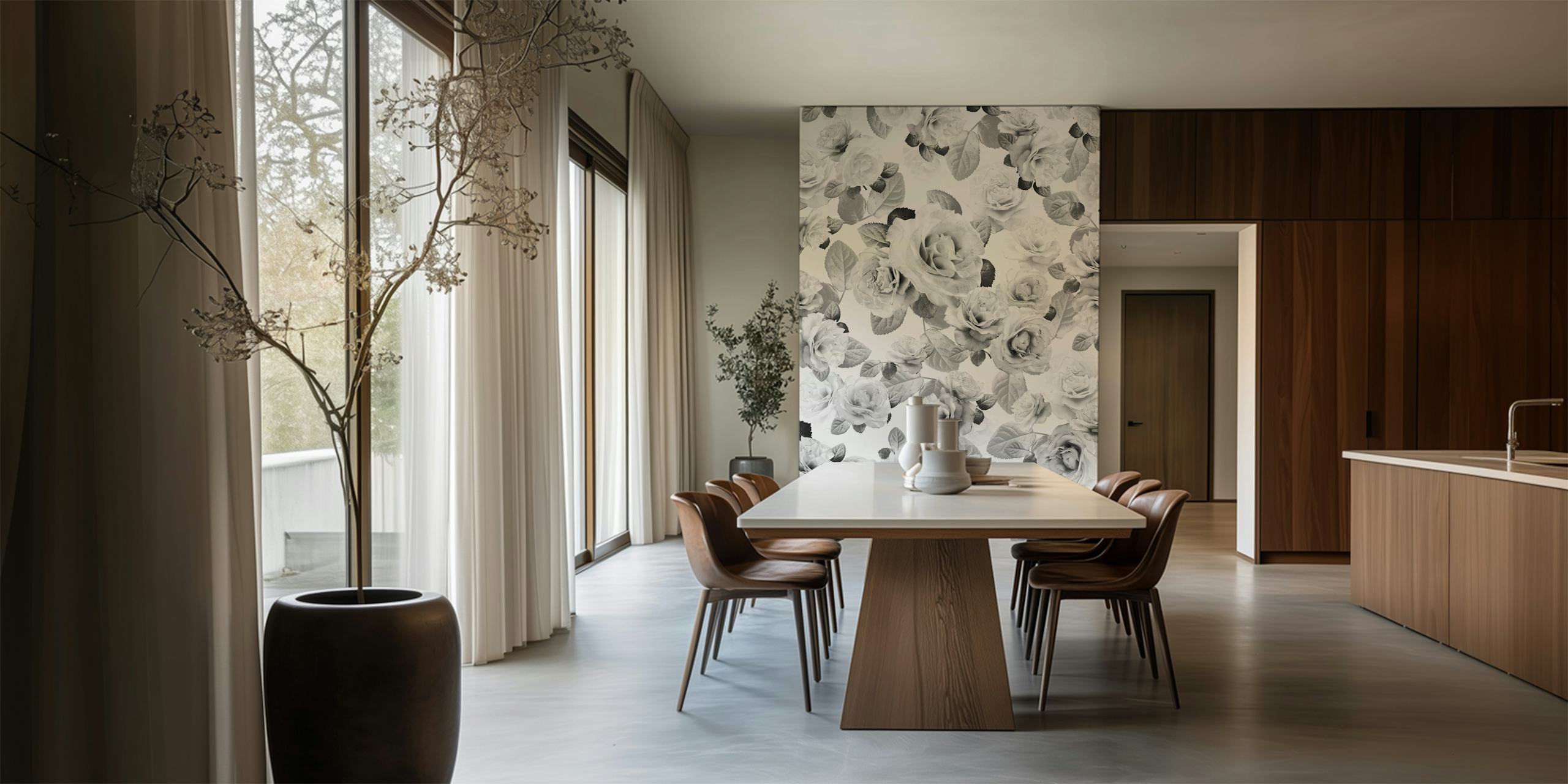 Vintage Rose Glam 5 wallpaper in a room