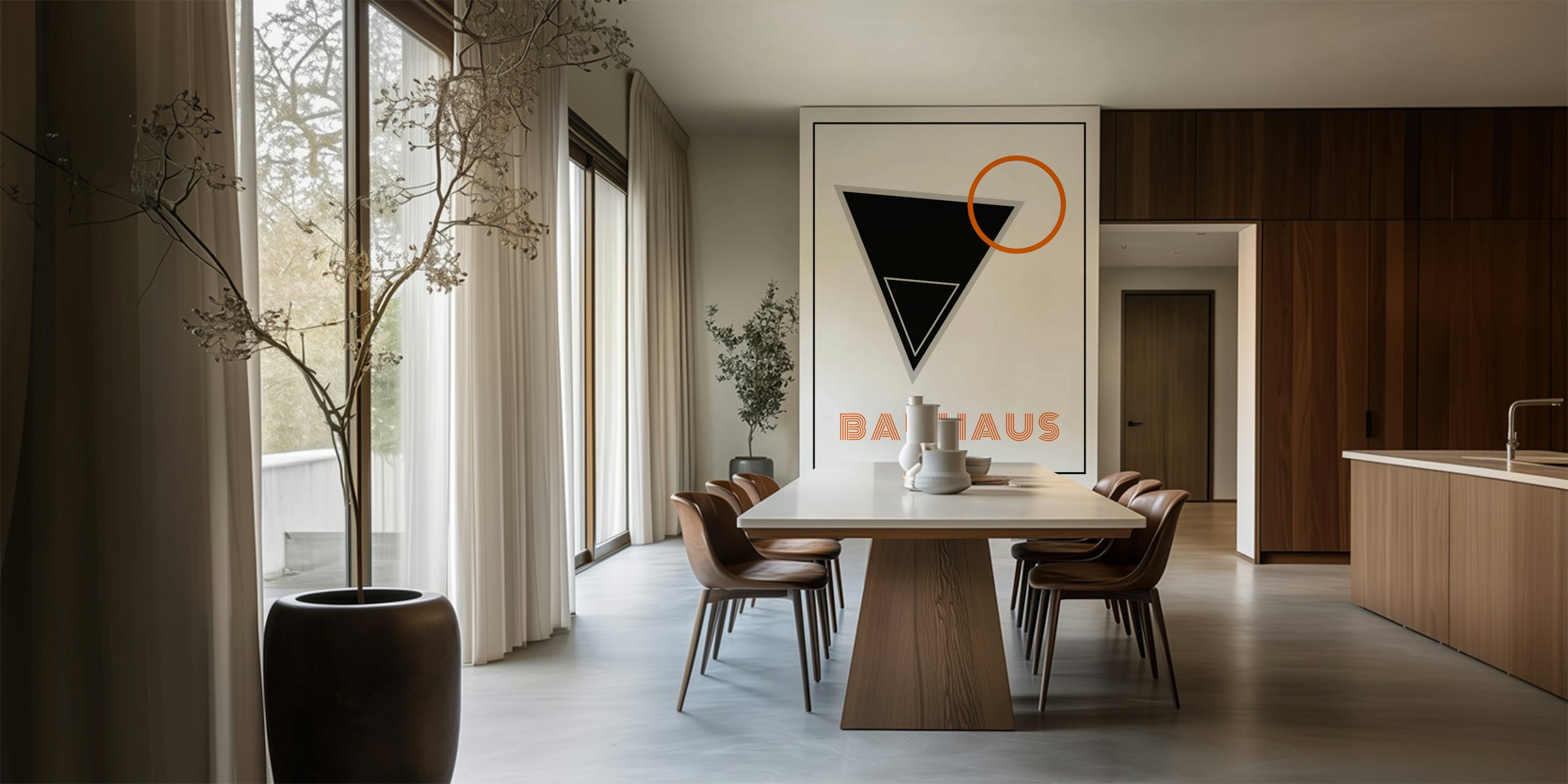 Papel pintado Bauhaus Vintage Geometry en una habitación