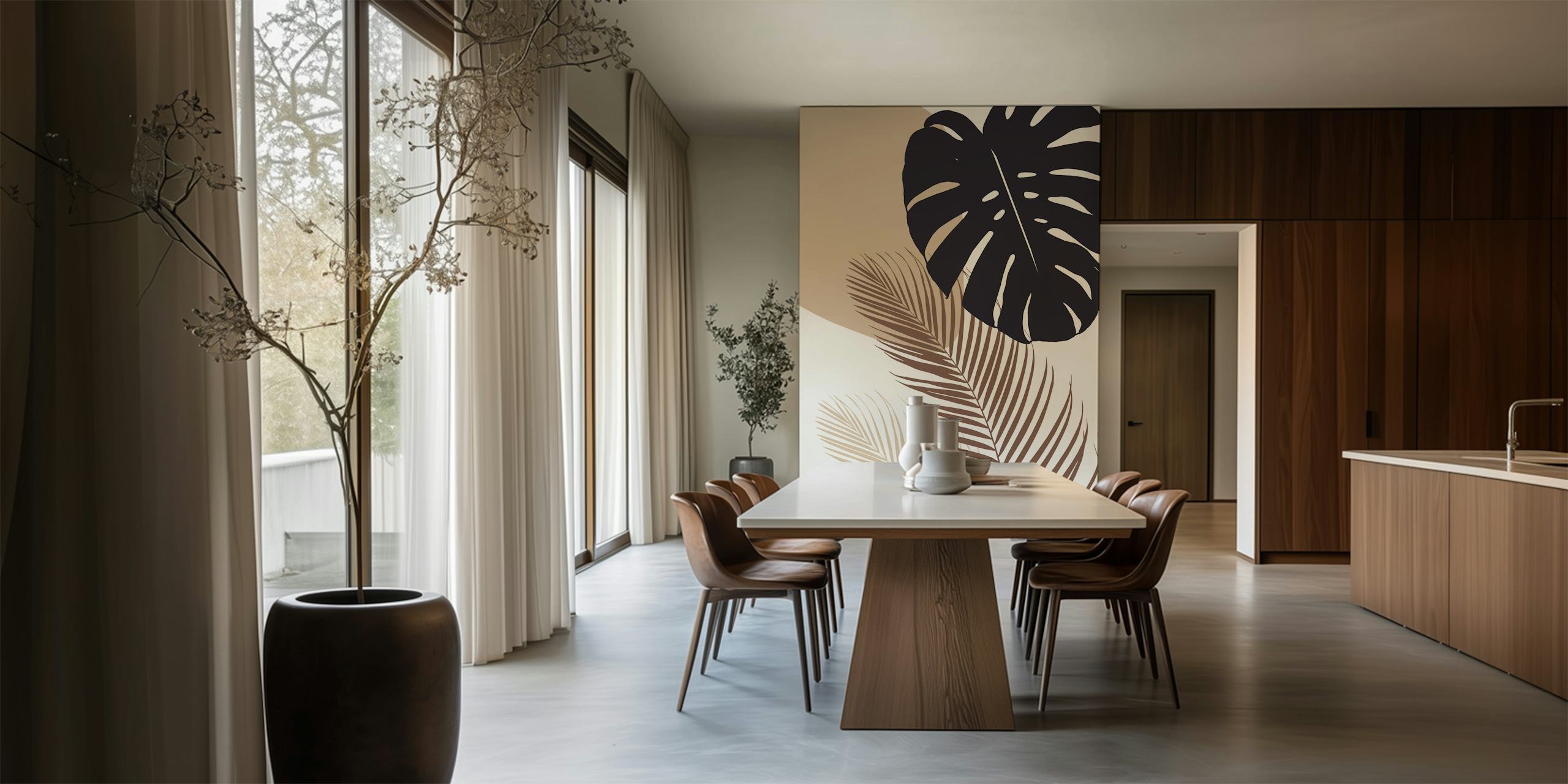 Monstera Palm Finesse 8 wallpaper in a room