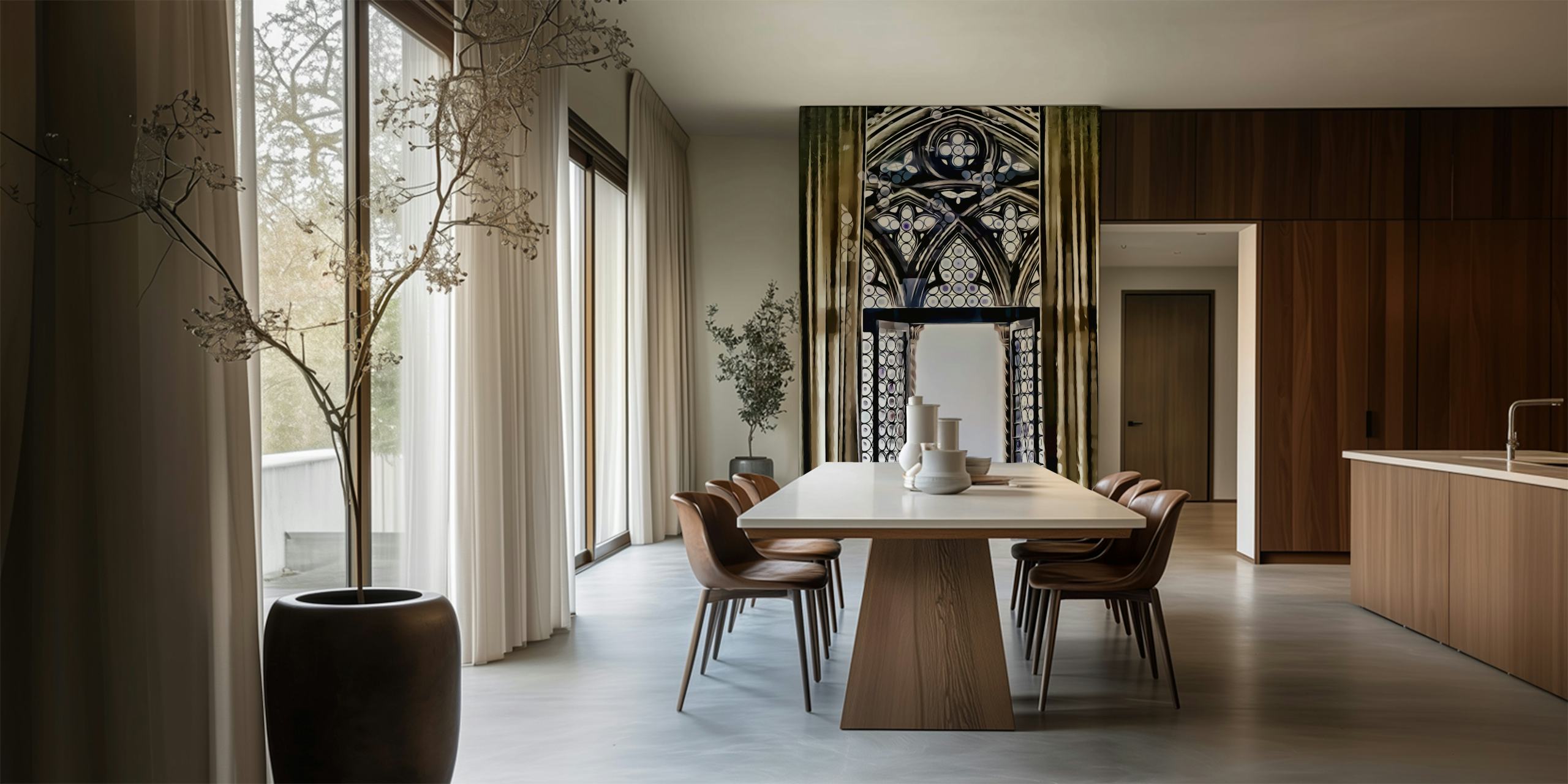 Venice Palace behang tentoongesteld in een kamer