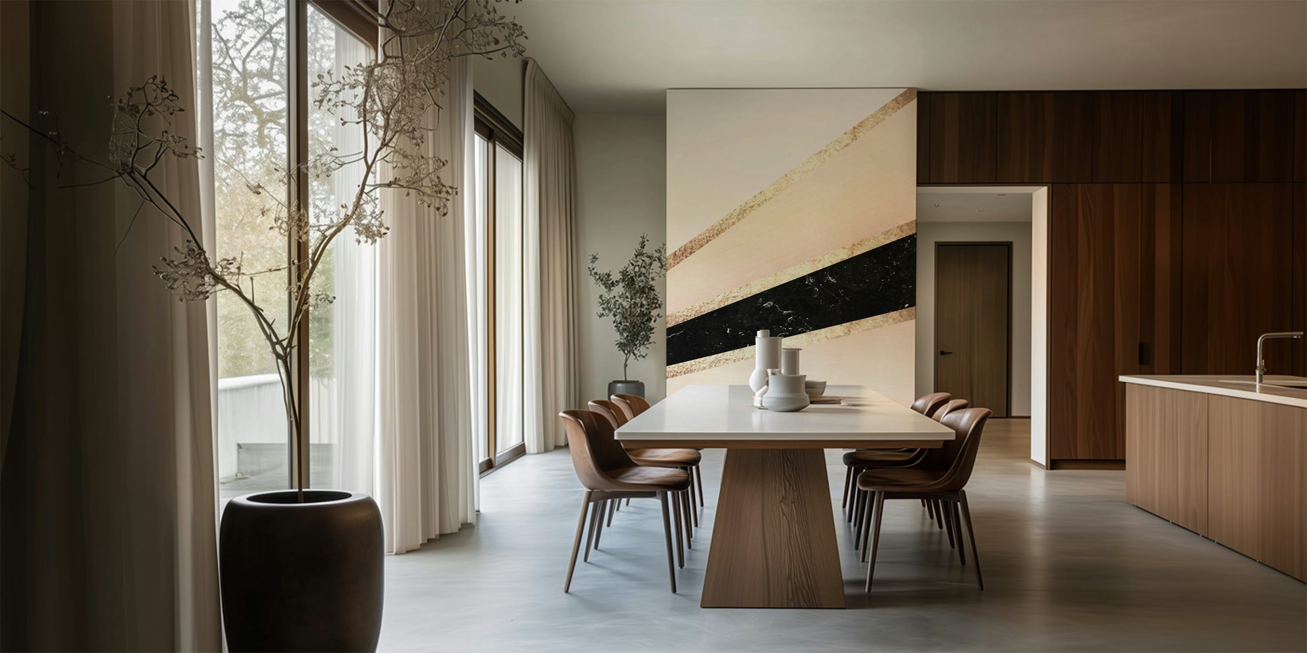 Blush White Marble Rose tapet i et rum