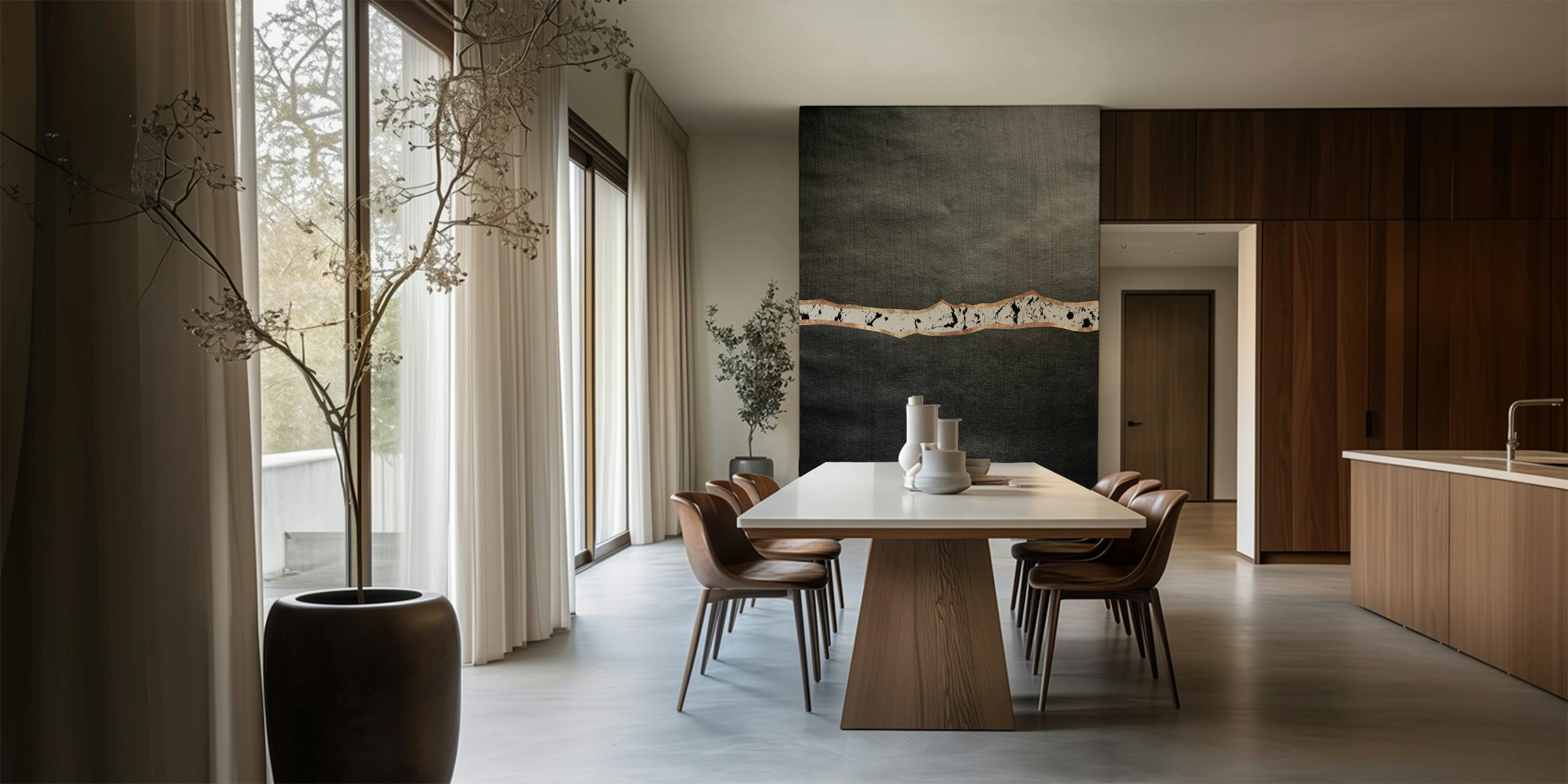 Abstract black and white wallpaper with textured design