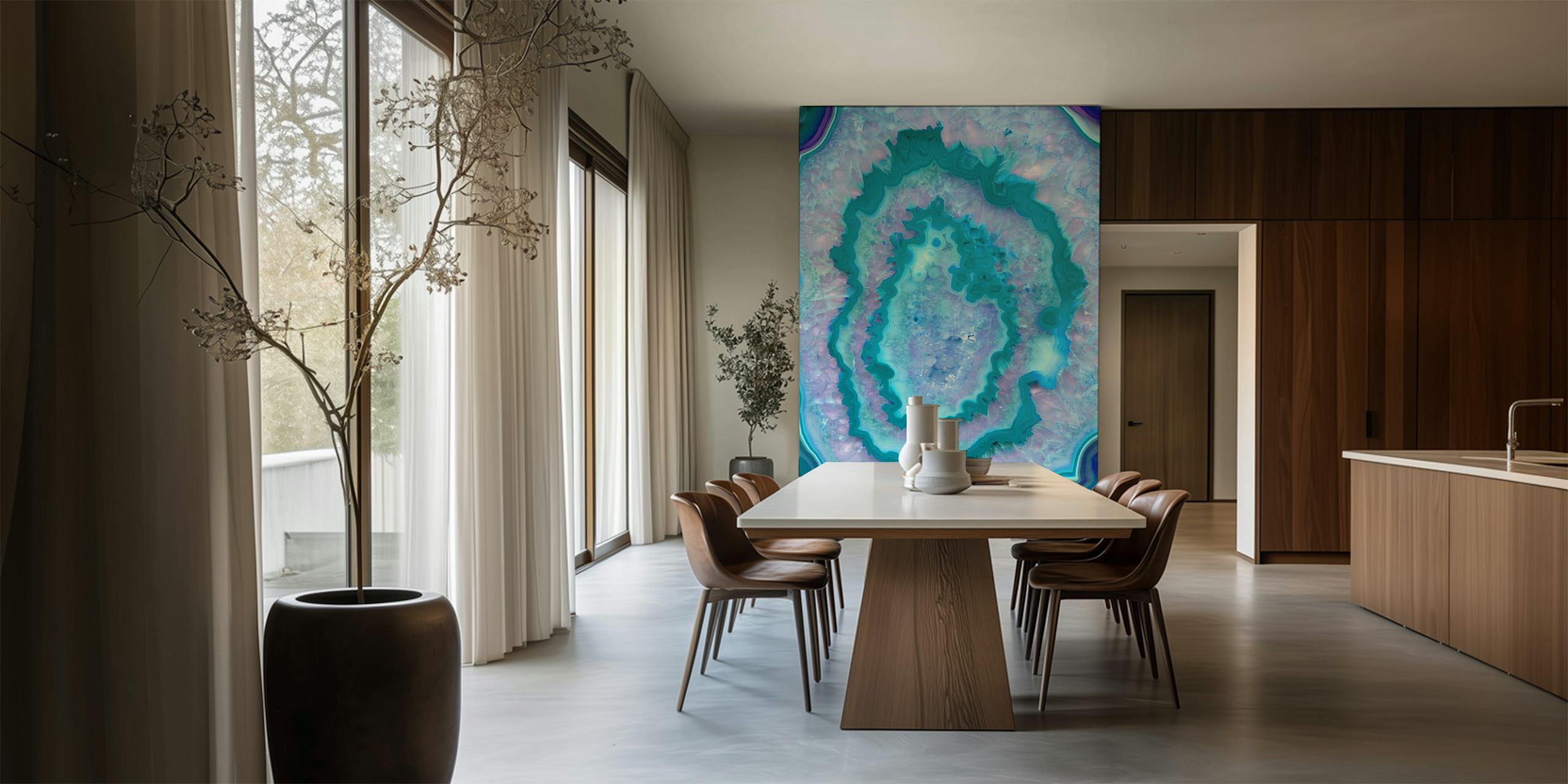 Blue and purple agate pattern wallpaper