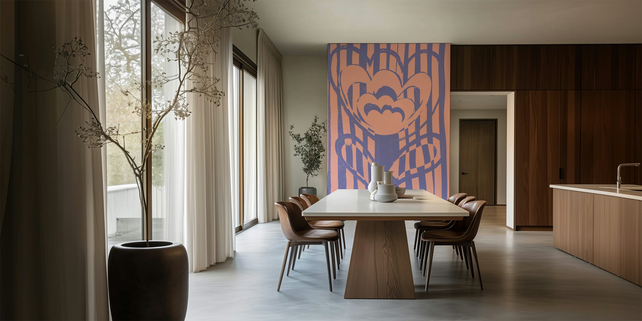 Papier peint Giant Flower dans une pièce moderne
