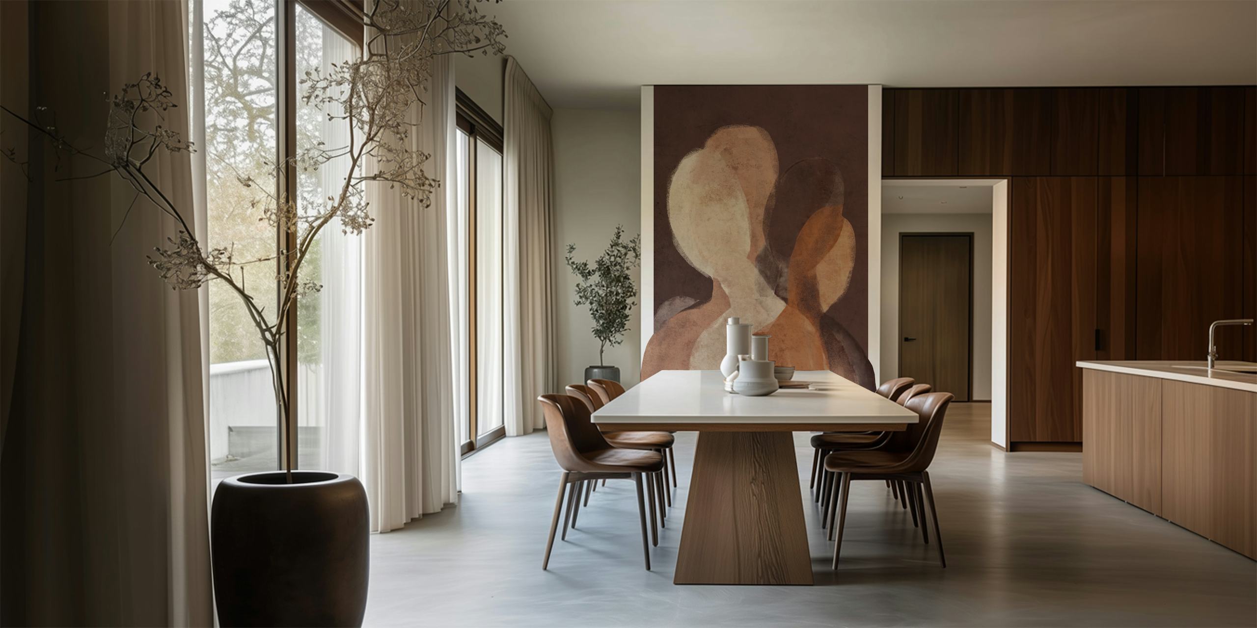 Abstraktes Tapetdesign mit Silhouetten