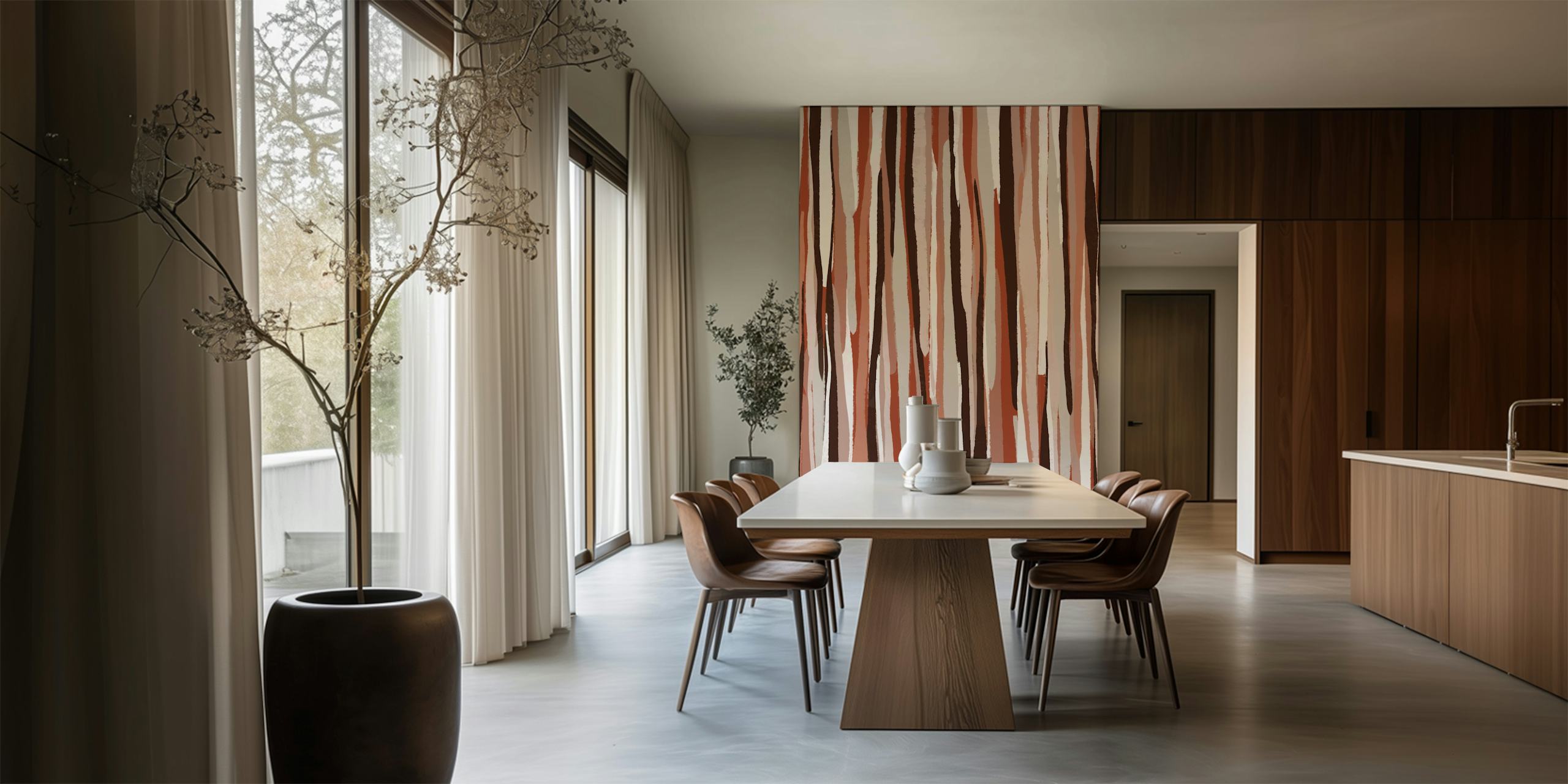 Pastel thin stripes in muted tones on wallpaper