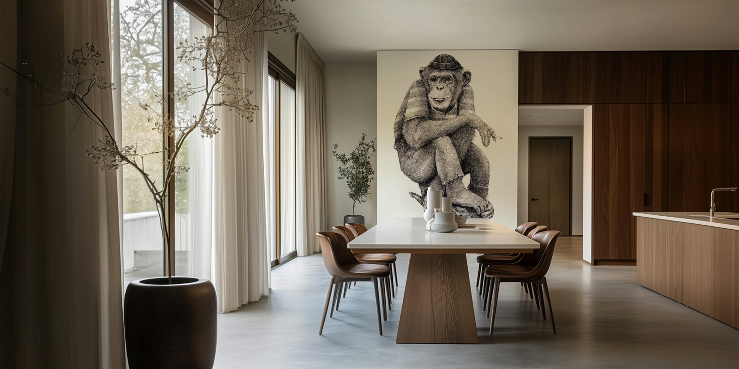Smoke and Chill wallpaper in a stylish room