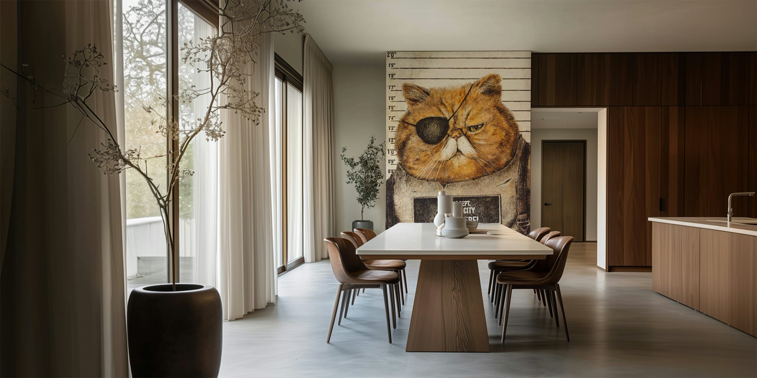 Exotic Rebel II wallpaper displayed in a room