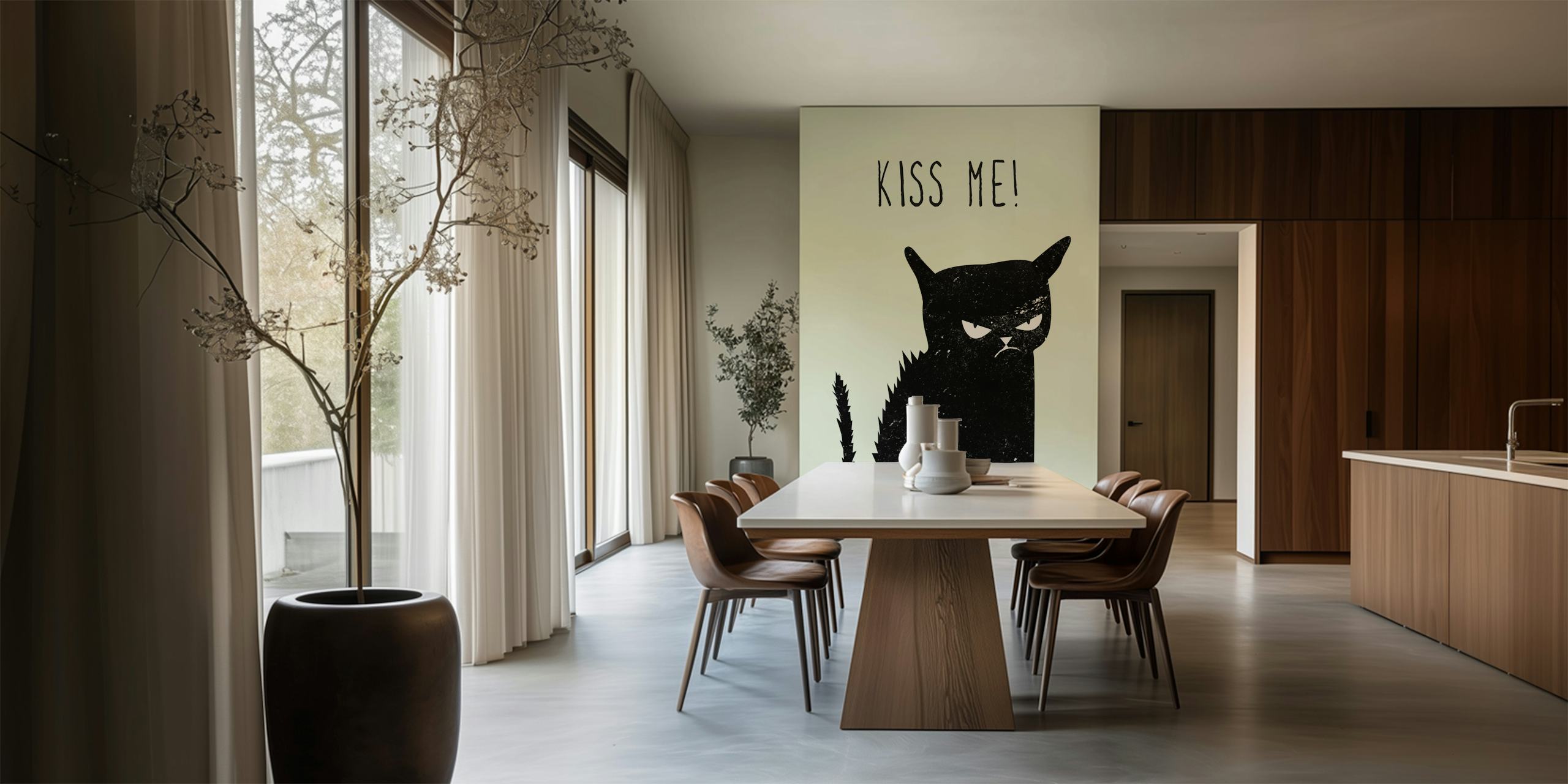 Kiss Me Cat wallpaper in a room