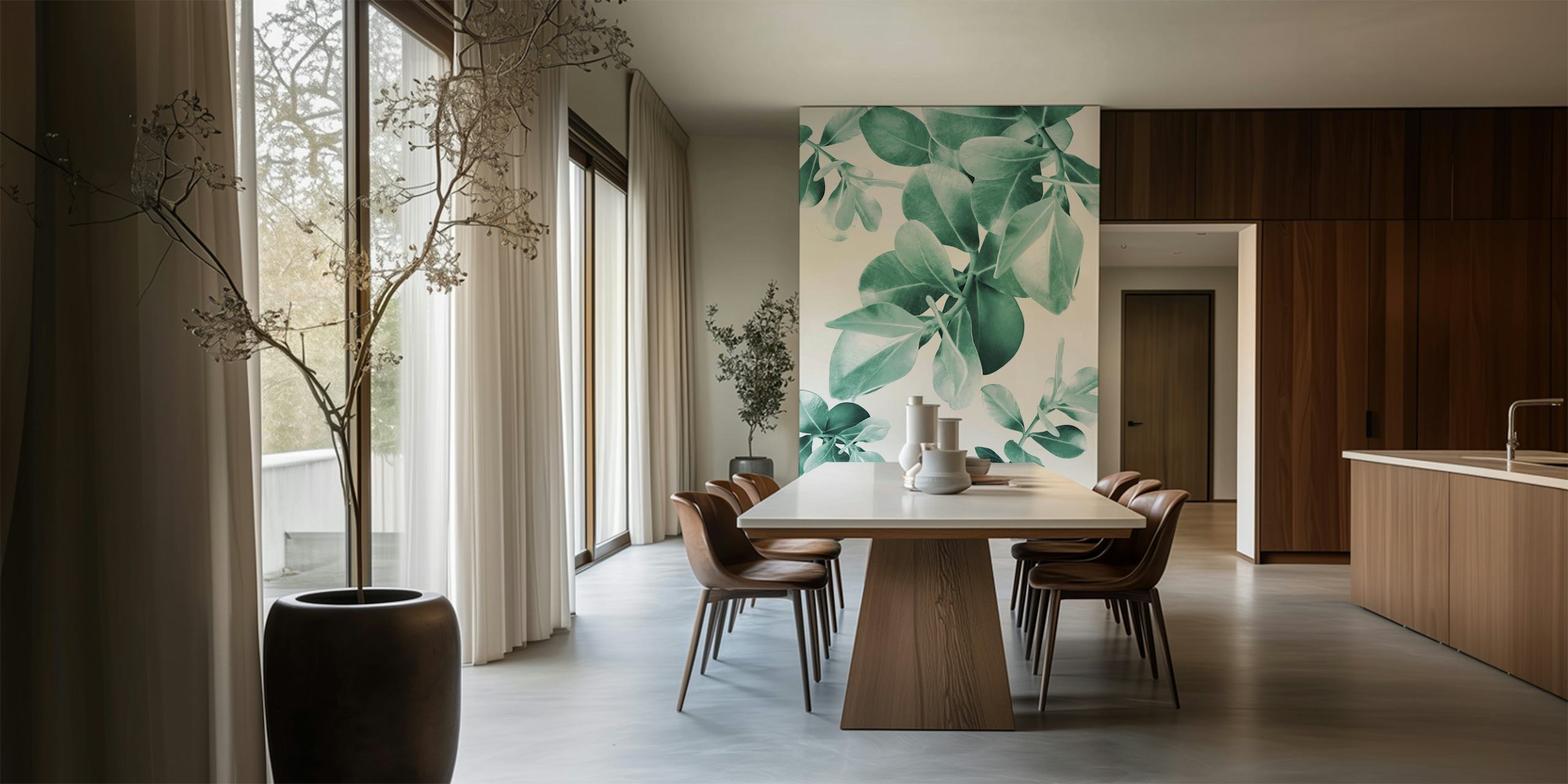 Ficus Leaves Dream wallpaper in a room