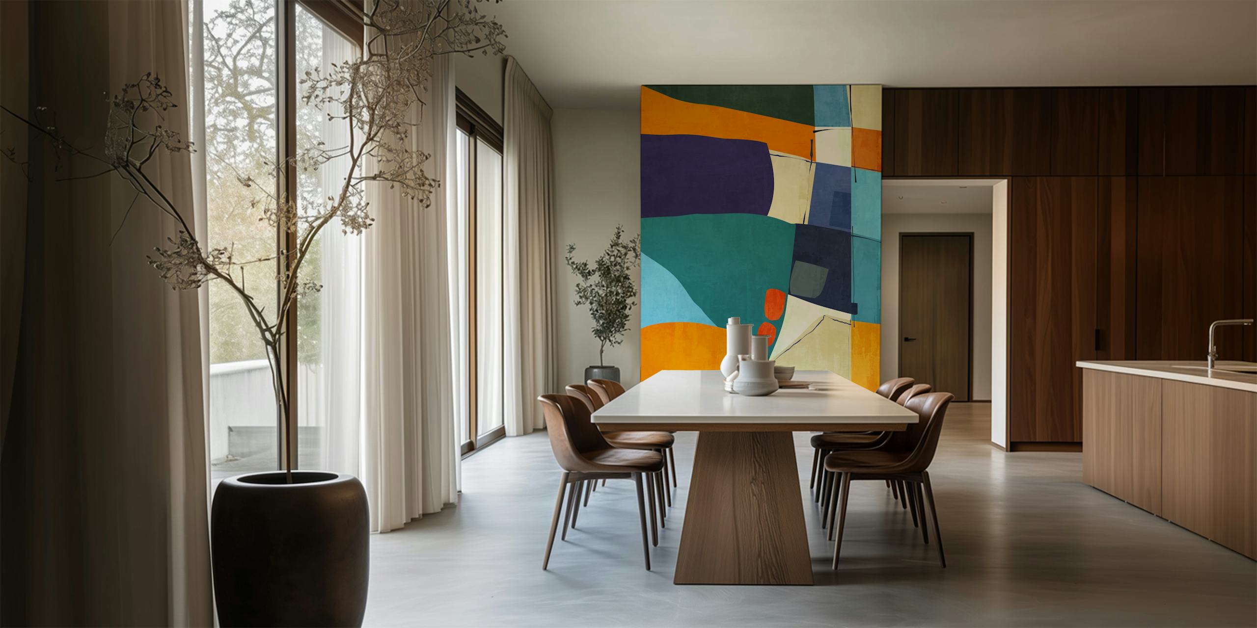 Patchwork Quilt 1 wallpaper design in a room