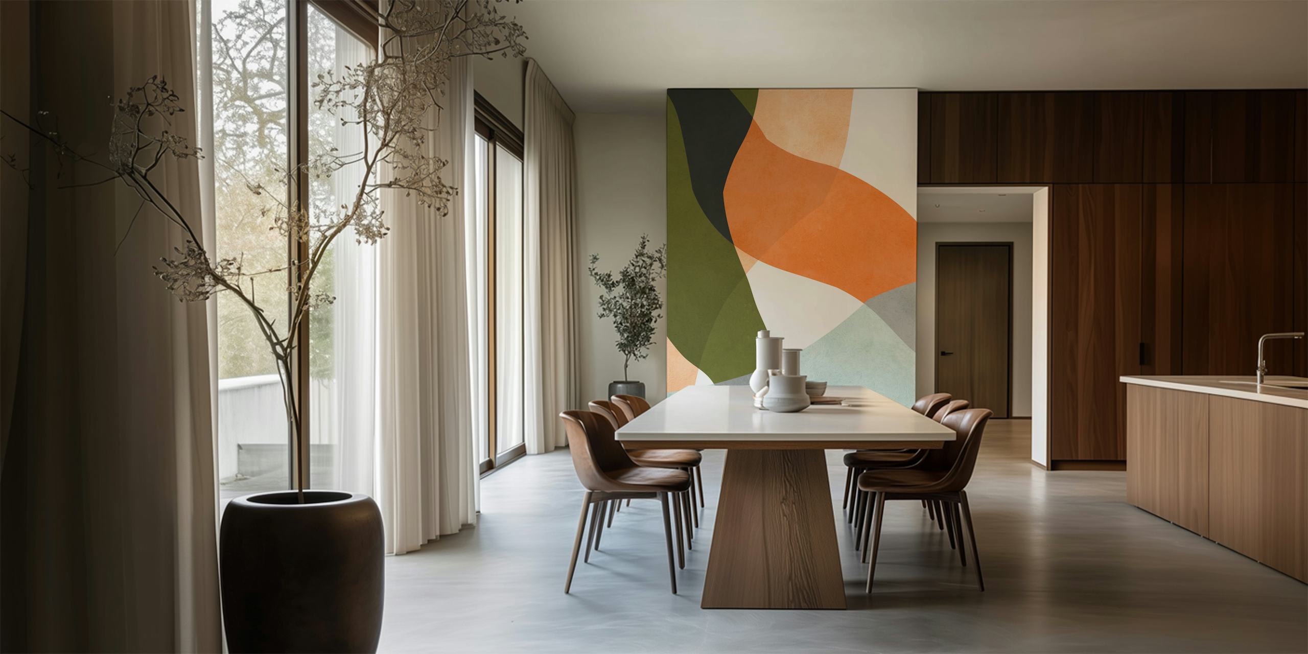 Papel pintado Expressive boho en una habitación moderna