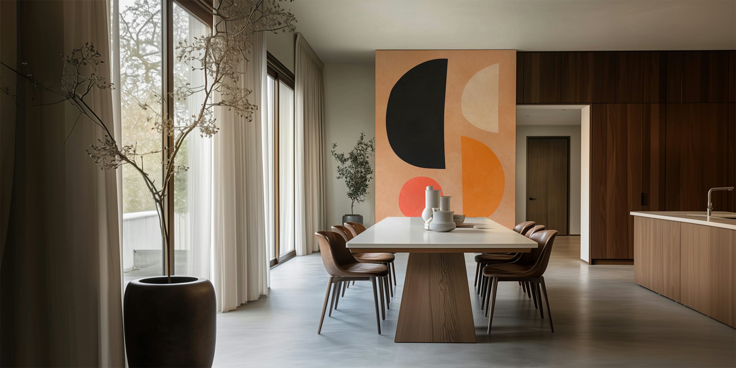 Papier peint Expressionist circles exposé dans une pièce