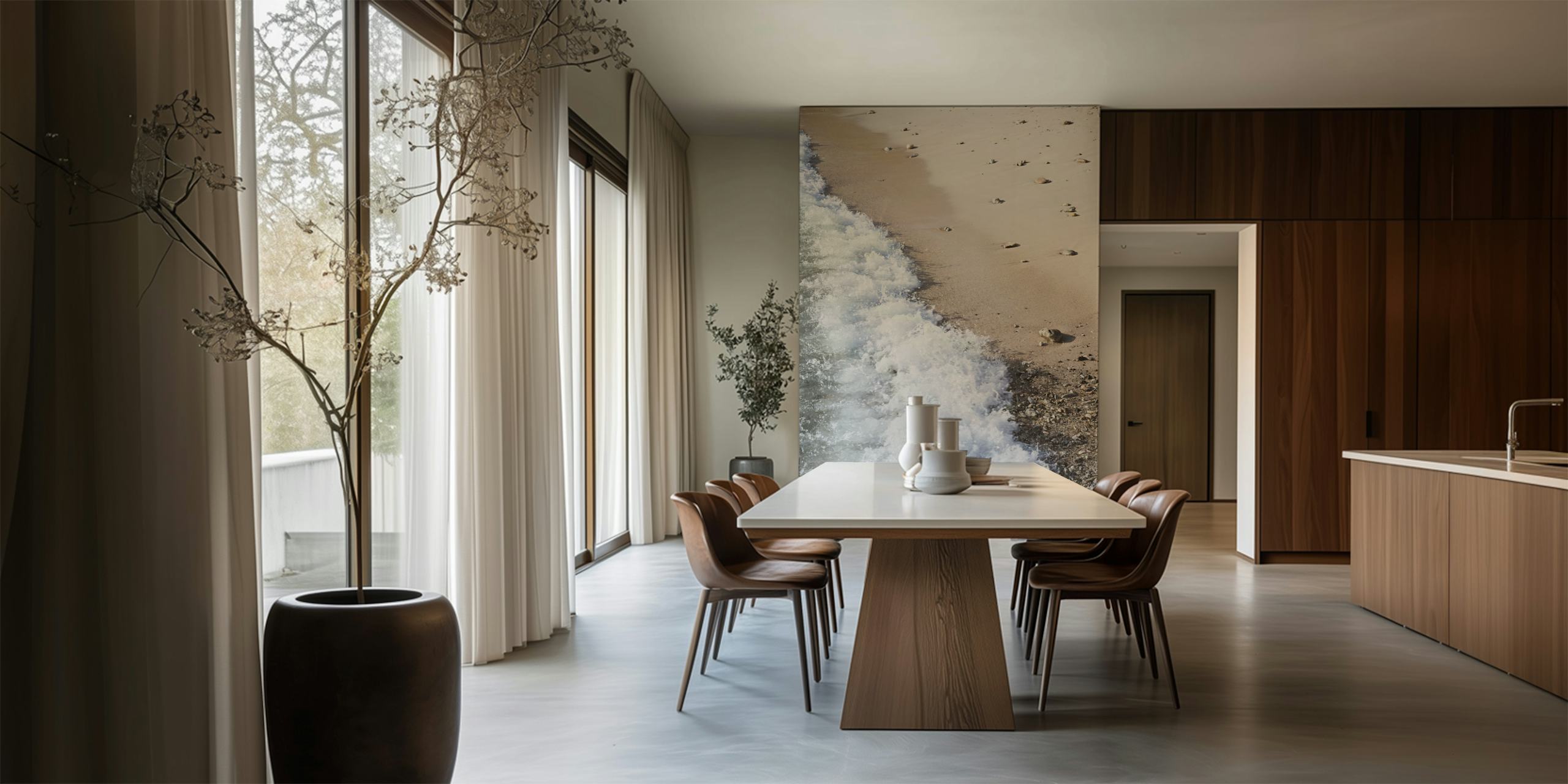 Caribbean Sea Foam Bliss 6 wallpaper in a room
