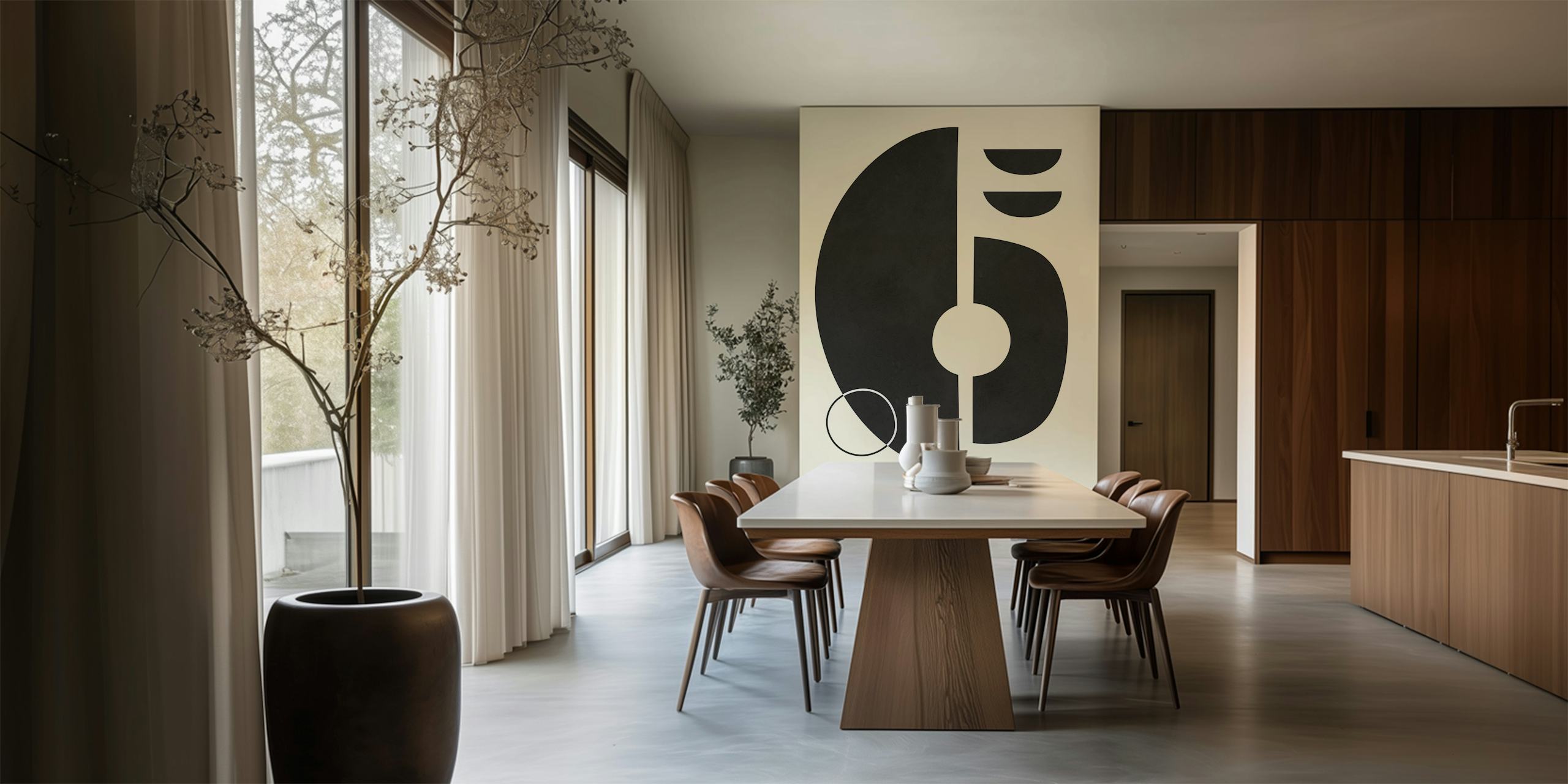 Papier peint abstrait moderne dans une pièce